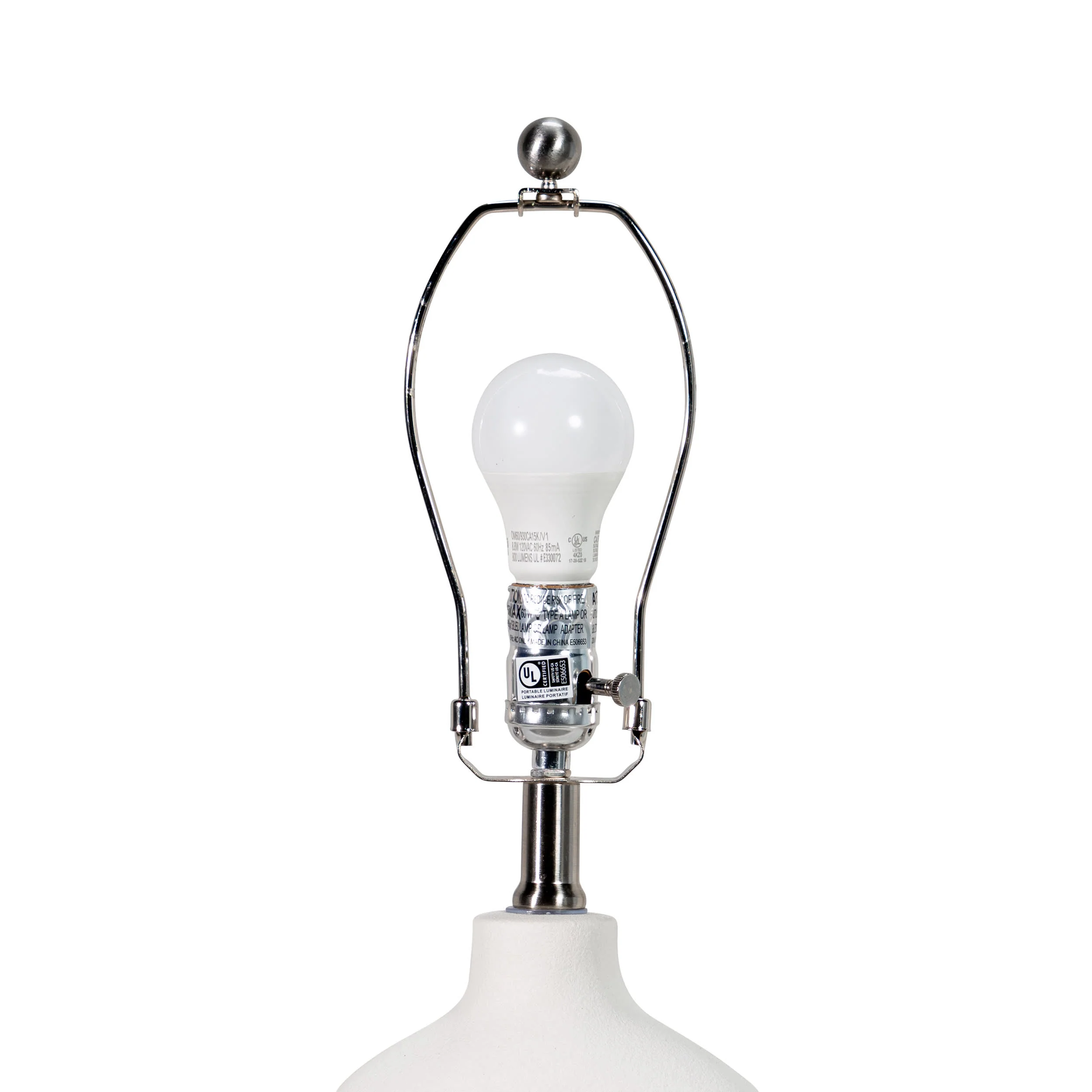 23-inch Ceramic Cutout Chamber Table Lamp | White - Image 4