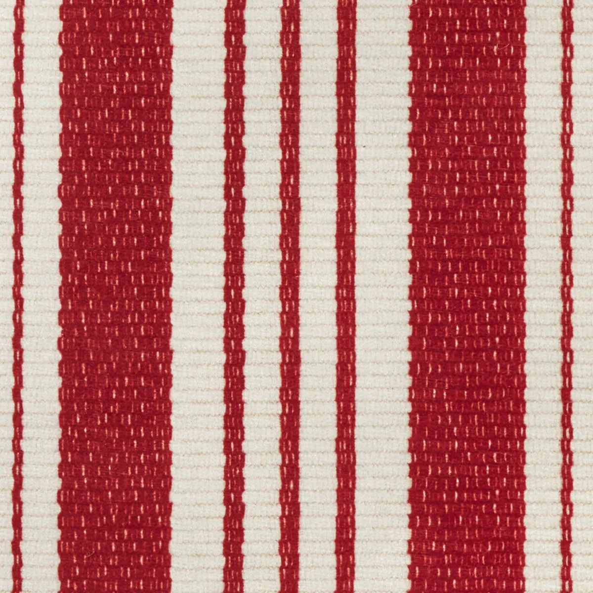 Abby Ticking Machine Washable Rug Swatch | Red
