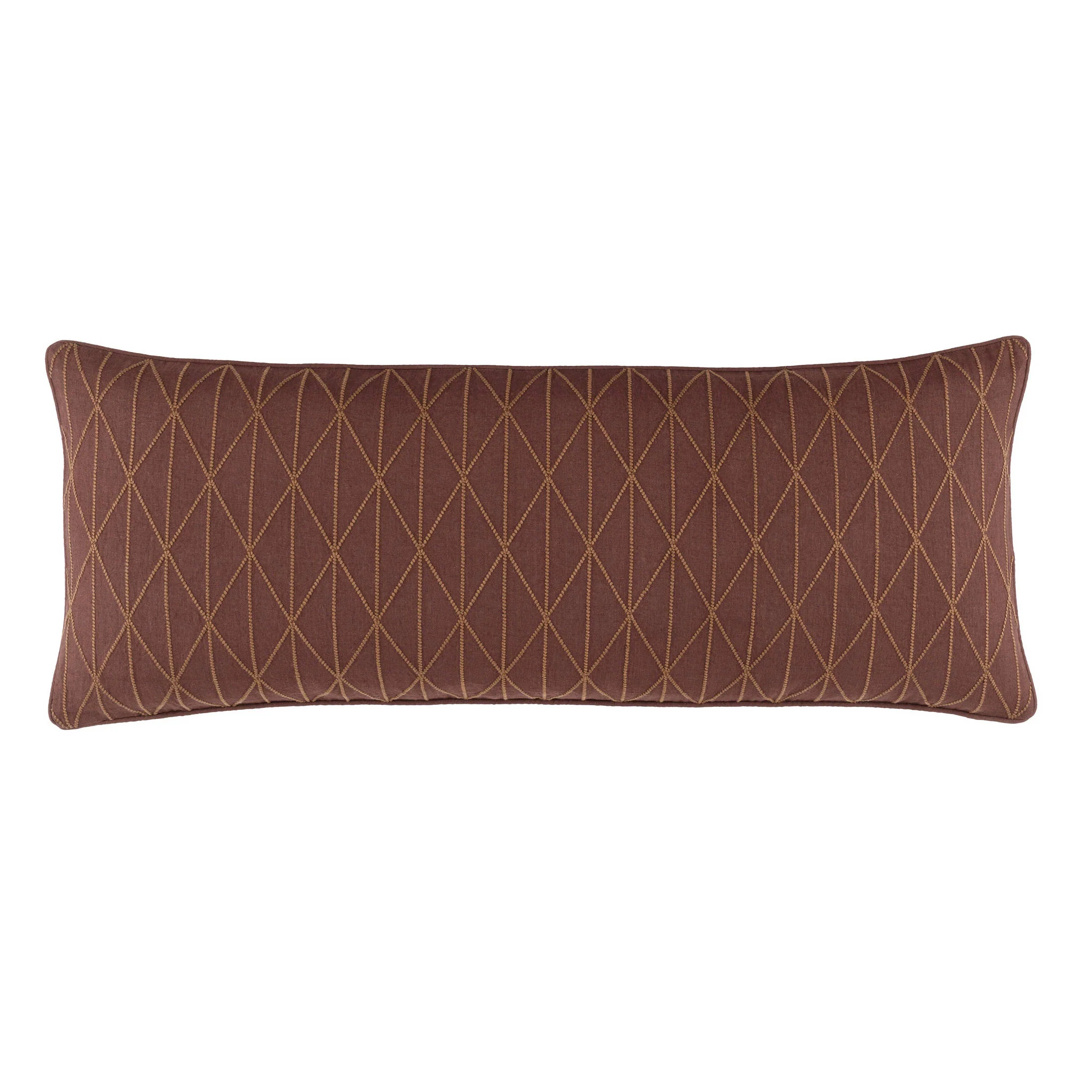 Adger Embroidered Decorative Pillow Cover | Russet - Image 2