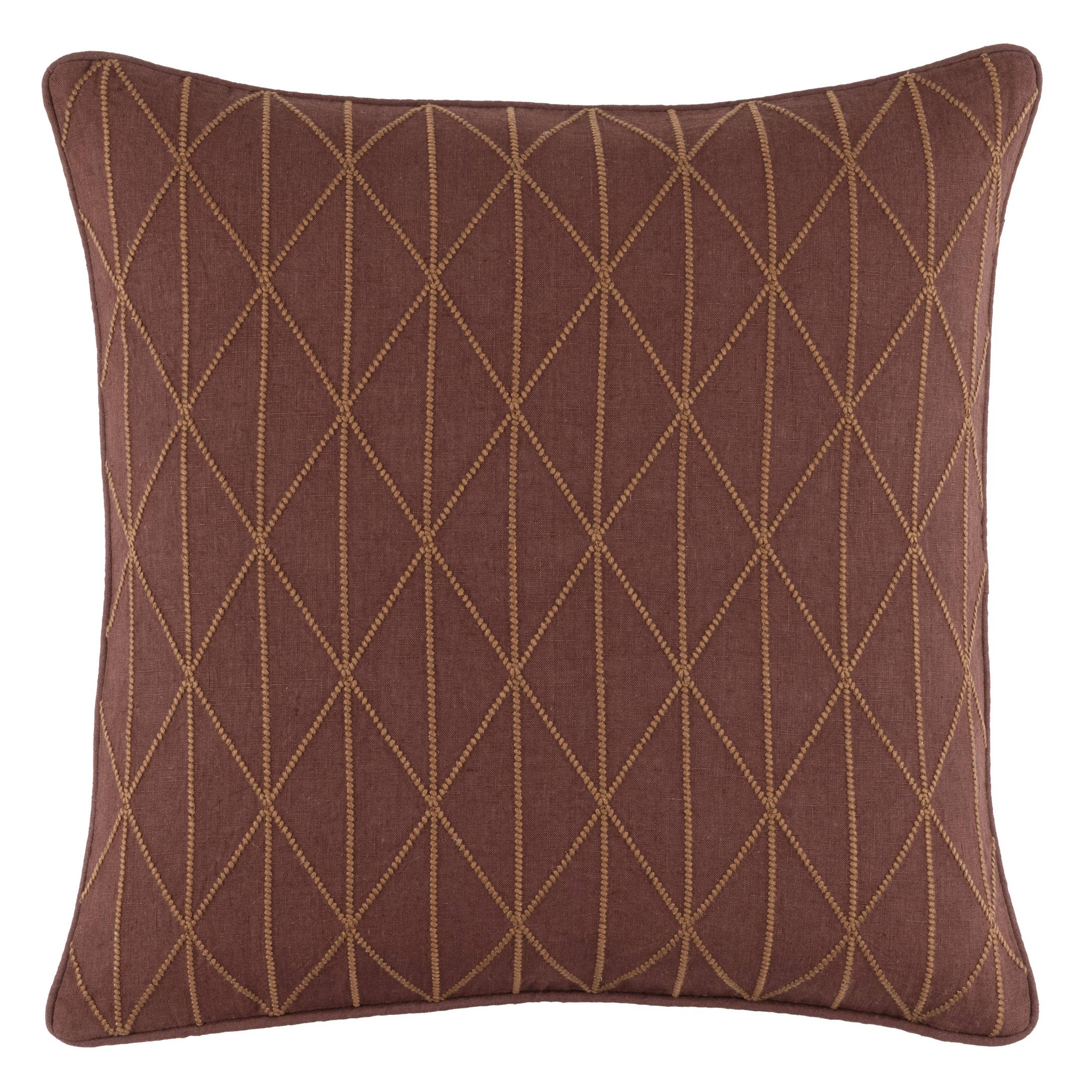 Adger Embroidered Decorative Pillow Cover | Russet - Image 3
