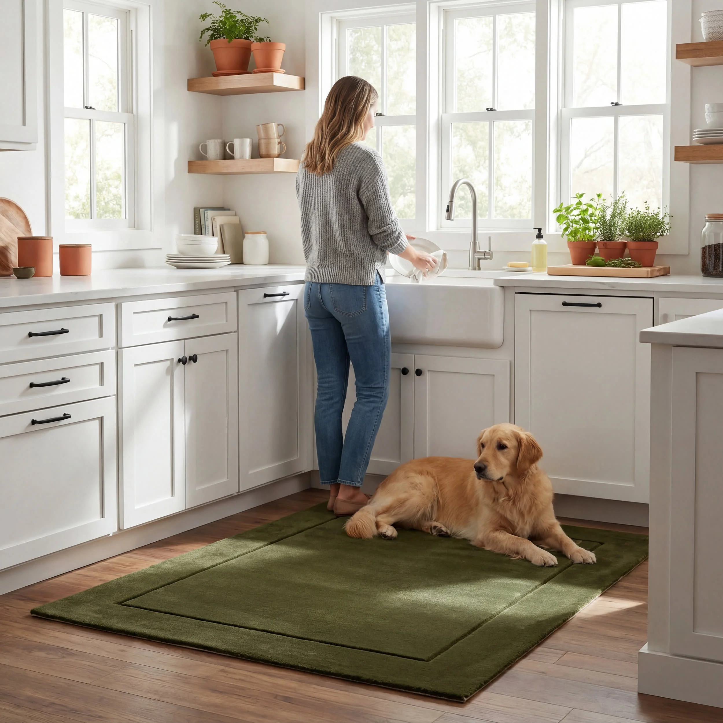 Jones Cloud Washable Rug | Green - Image 9