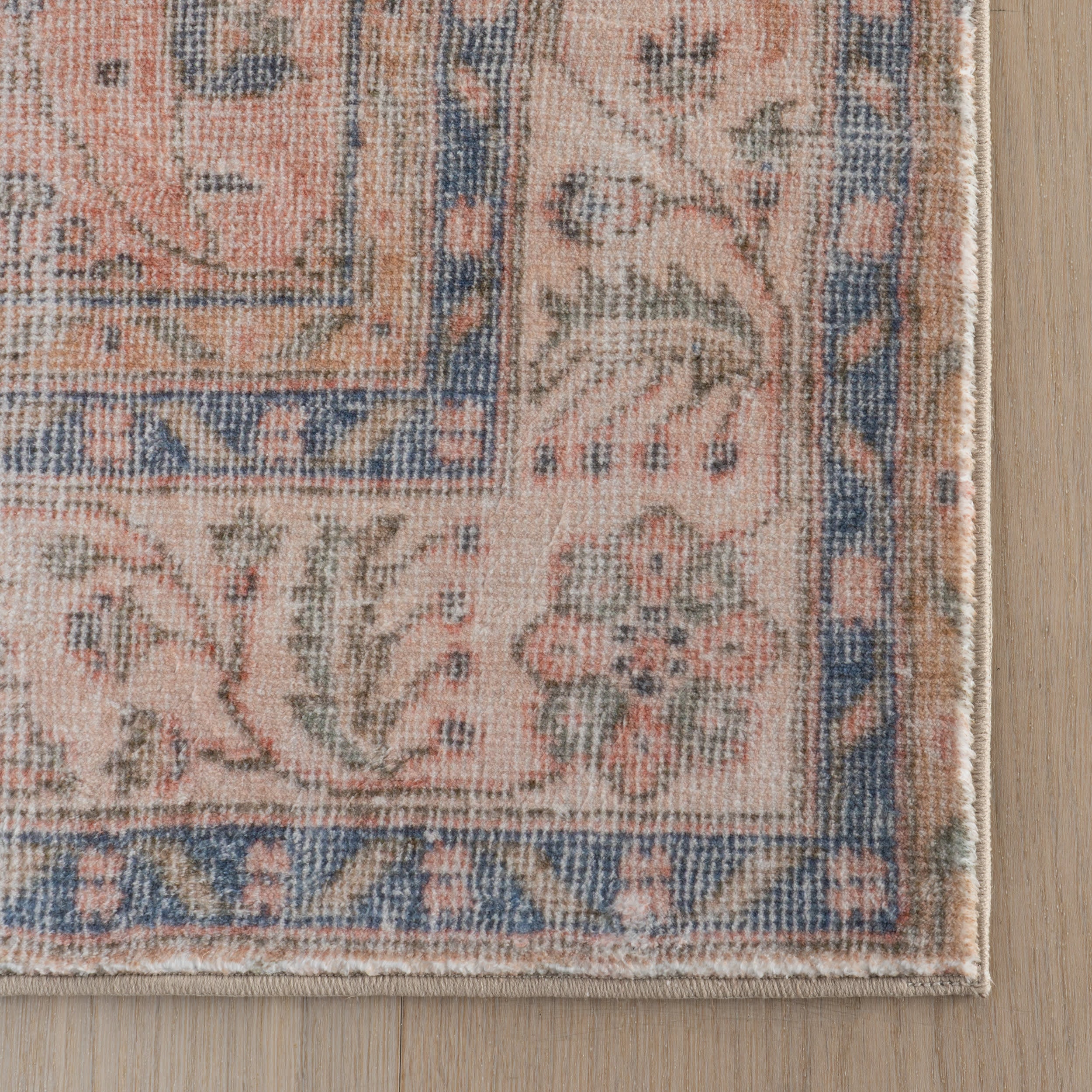 Karessa Traditional Bordered Washable Rug | Peach - Image 4