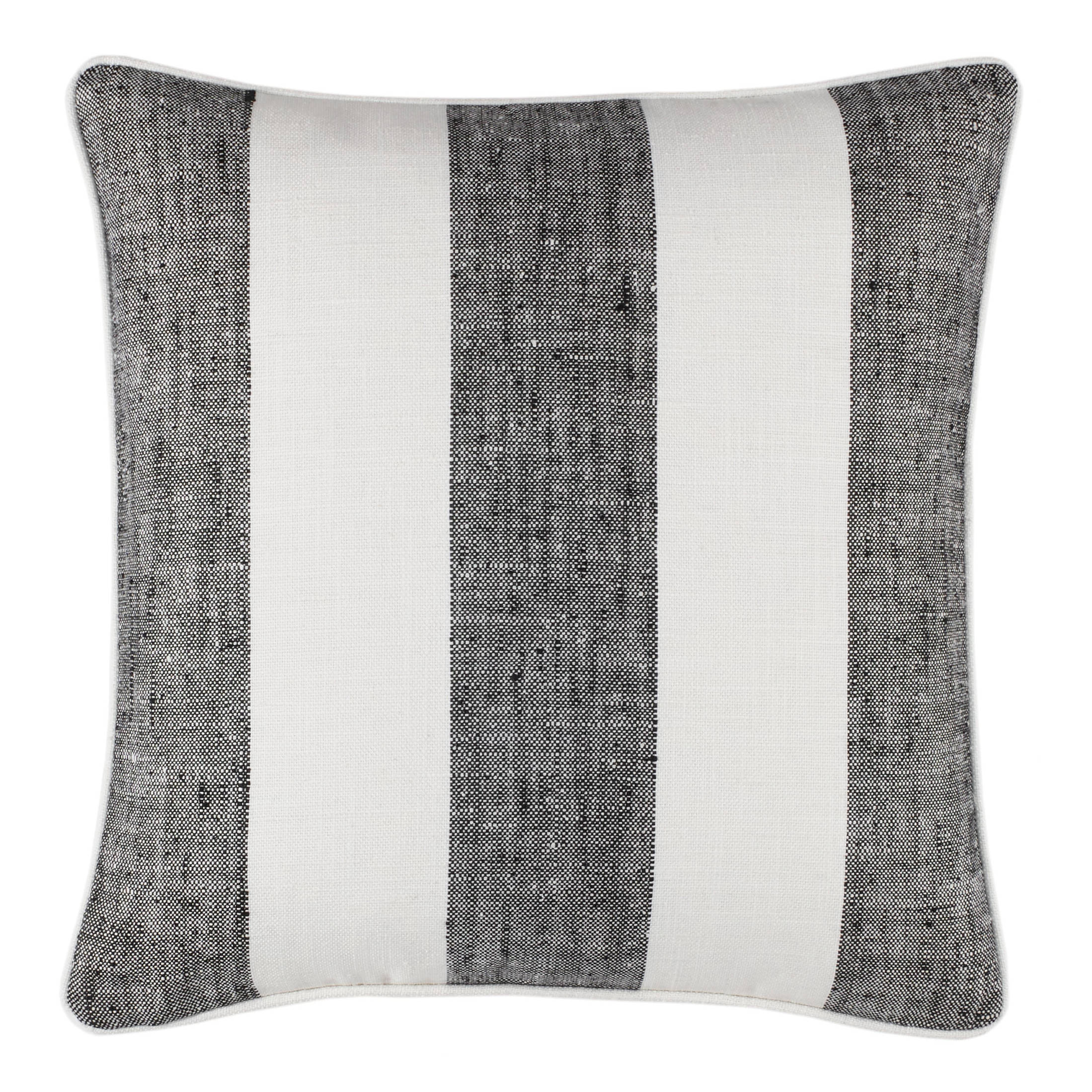 Awning Stripe Indoor/Outdoor Decorative Pillow Cover | Black - Image 3