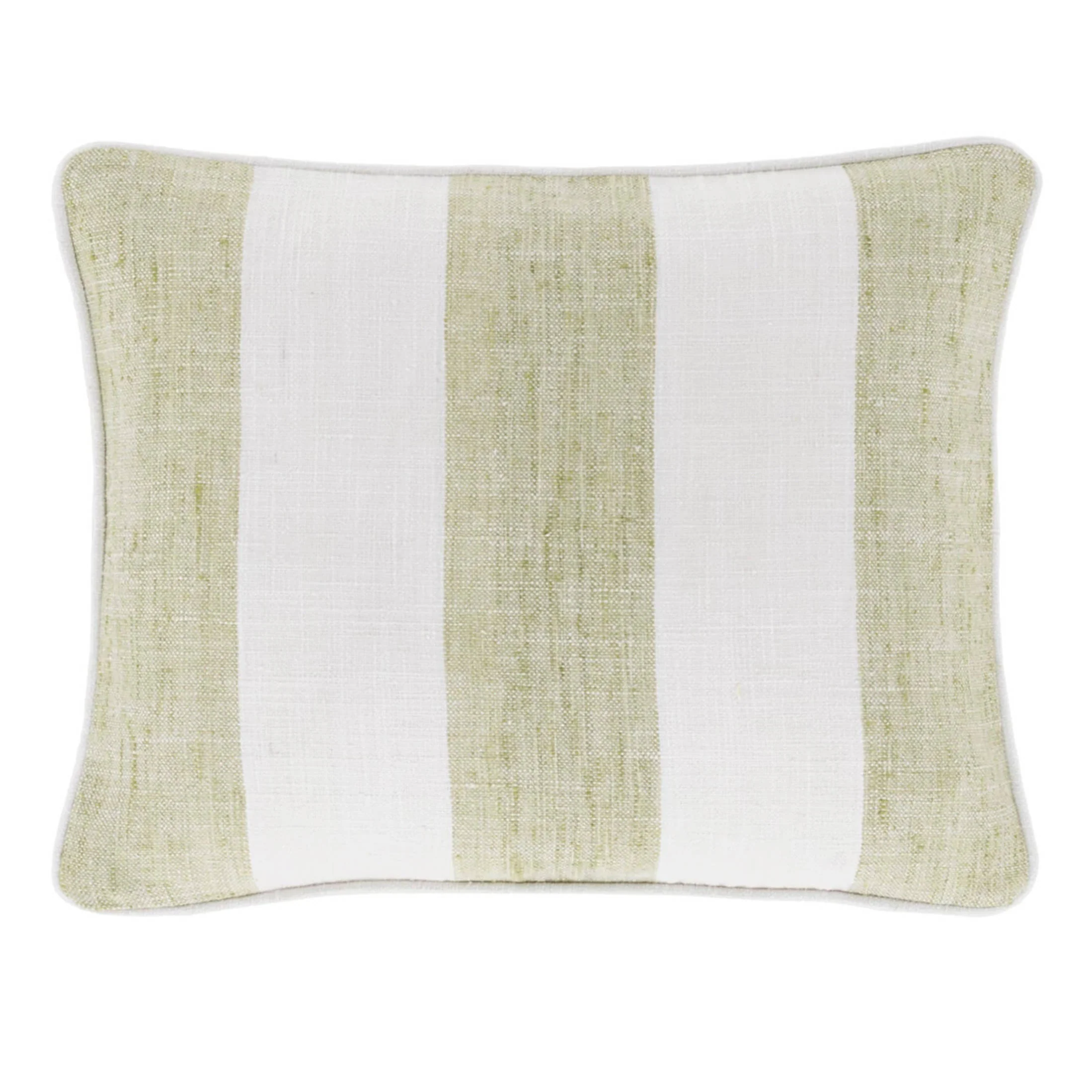 Awning Stripe Indoor/Outdoor Decorative Pillow Cover | Soft Green - Image 2