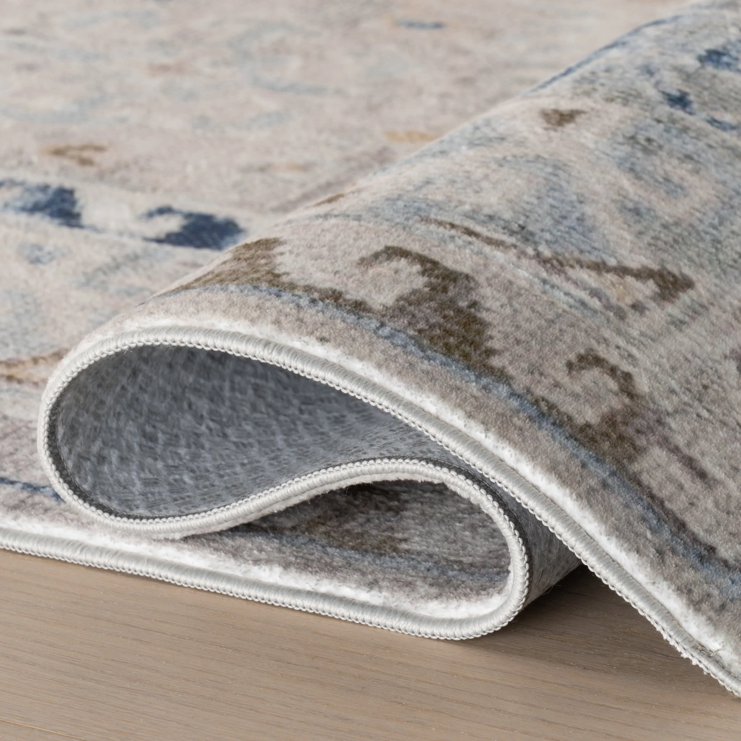 Lorayne Bordered Medallion Washable Rug | Blue - Image 6