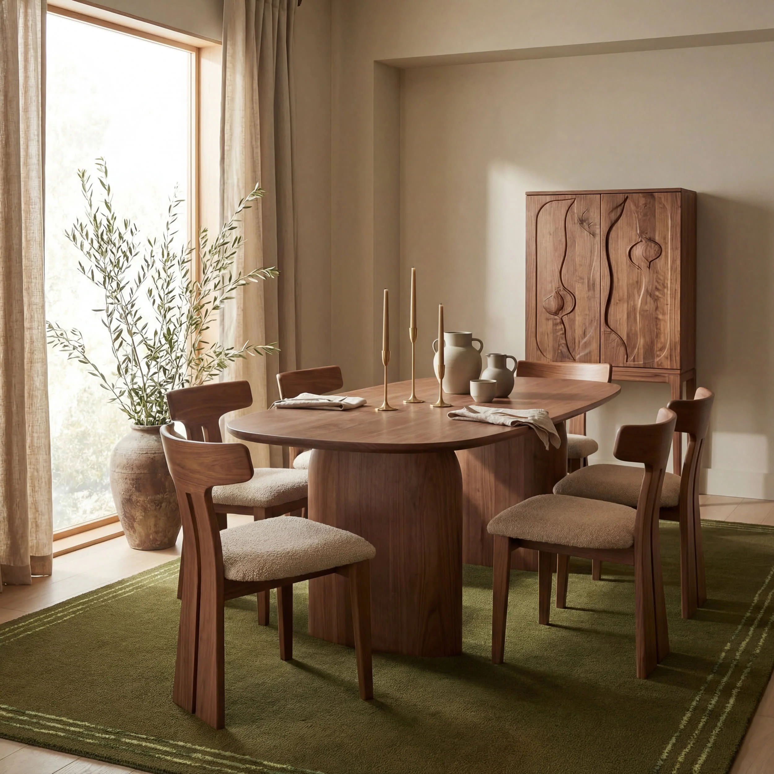 Baina Modern Bordered Rug | Green - Image 4