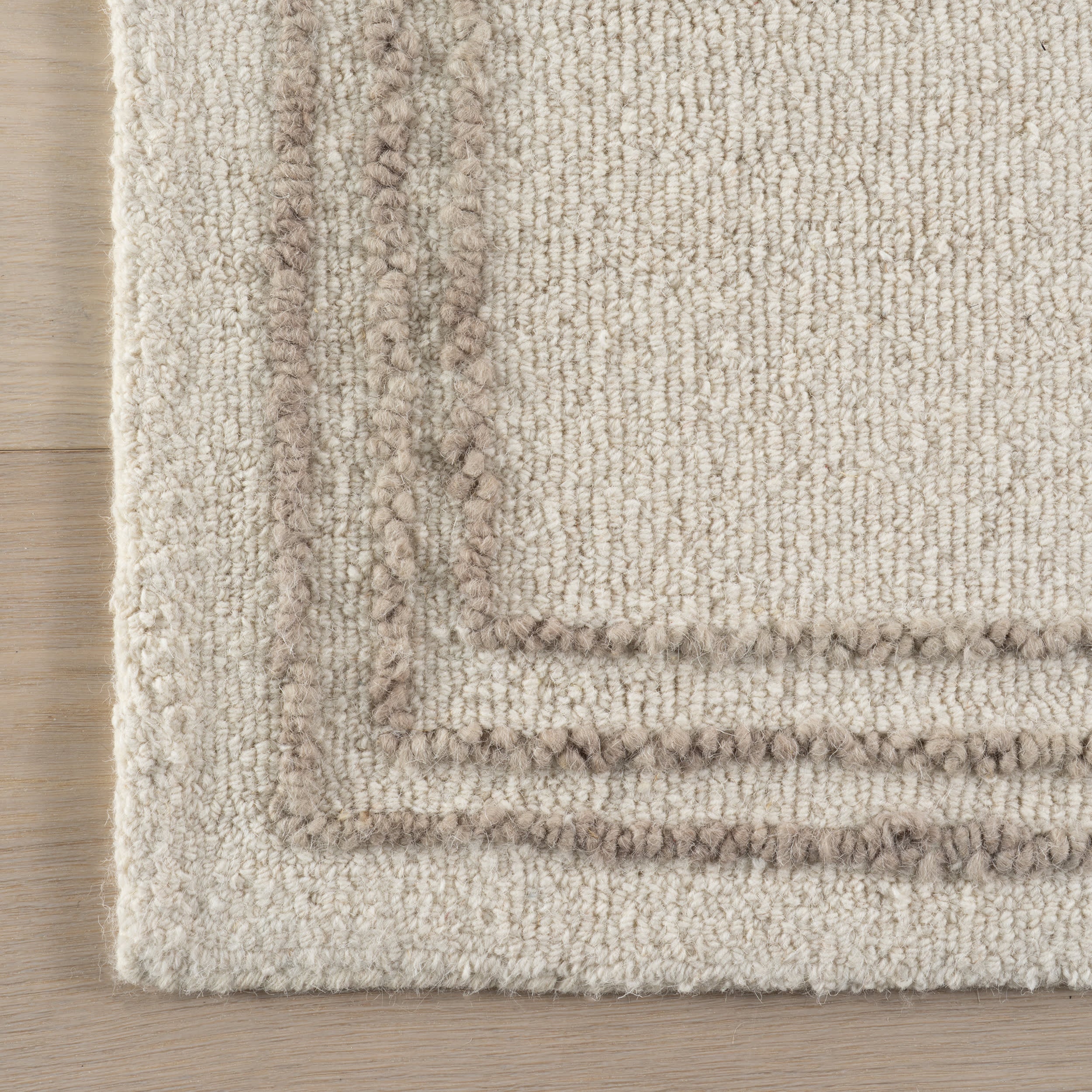 Baina Modern Bordered Rug | Ivory - Image 5