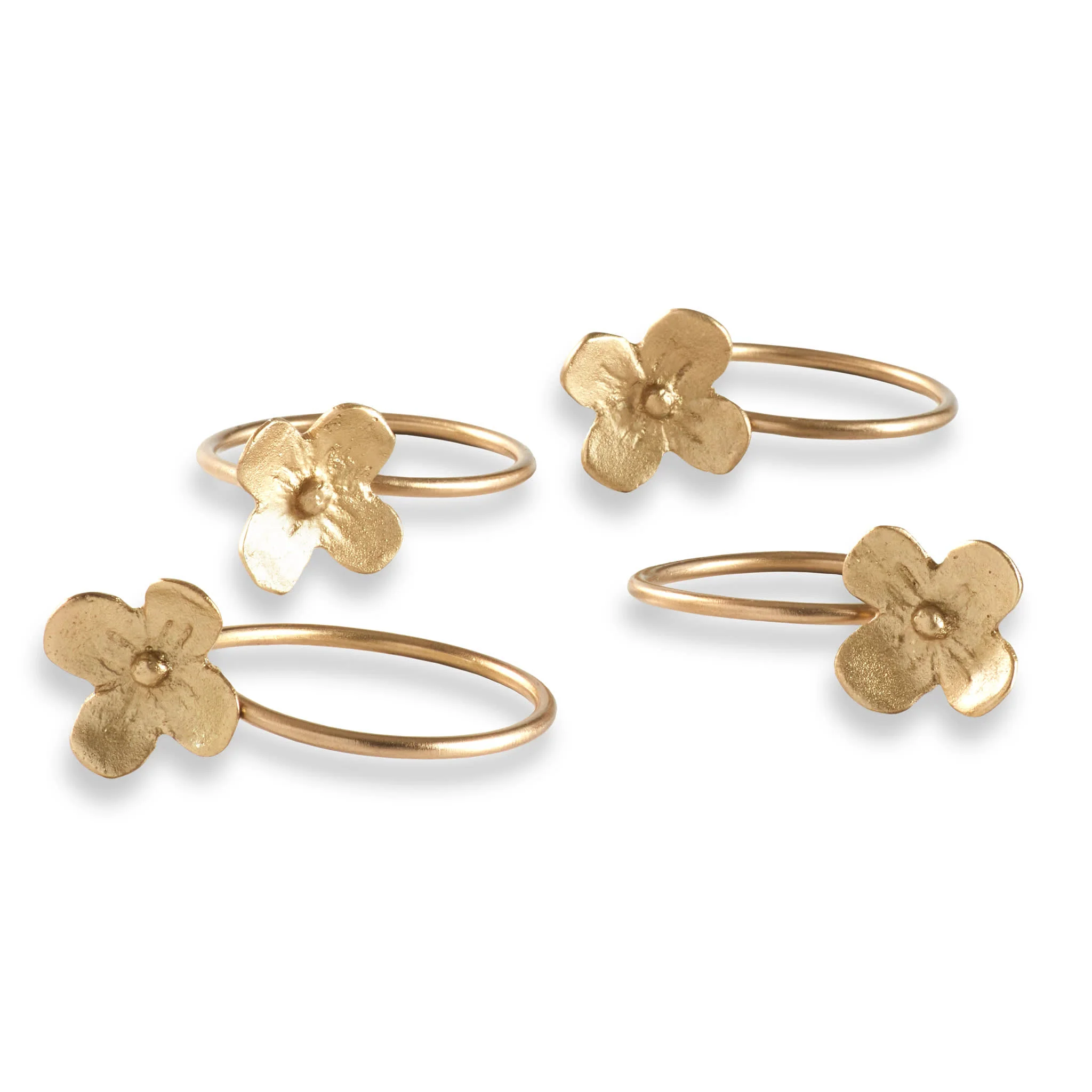 Blossom Napkin Rings/Set of 4 | Gold