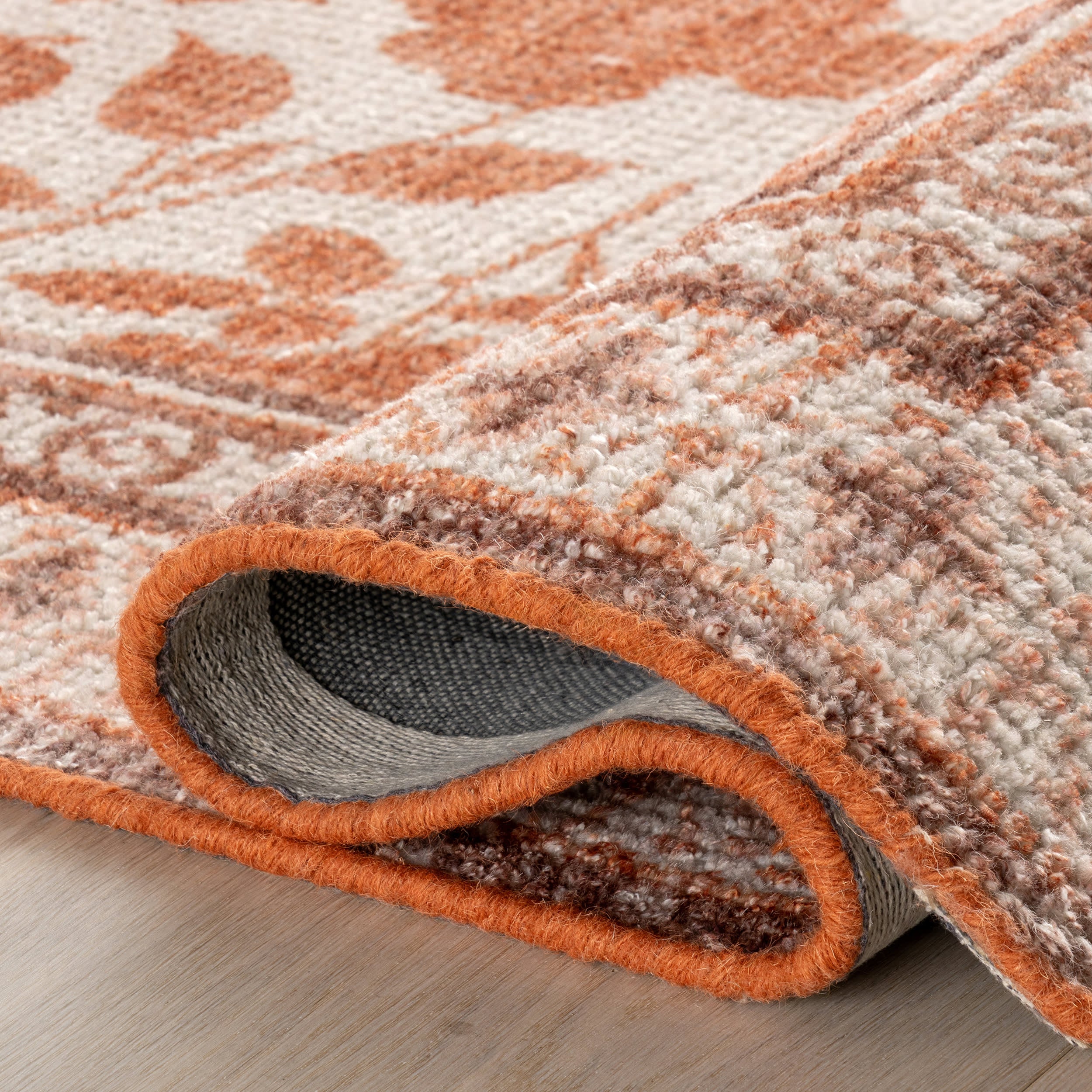 Botanica Hand Tufted Botanical Wool-Blend Rug | Orange - Image 6