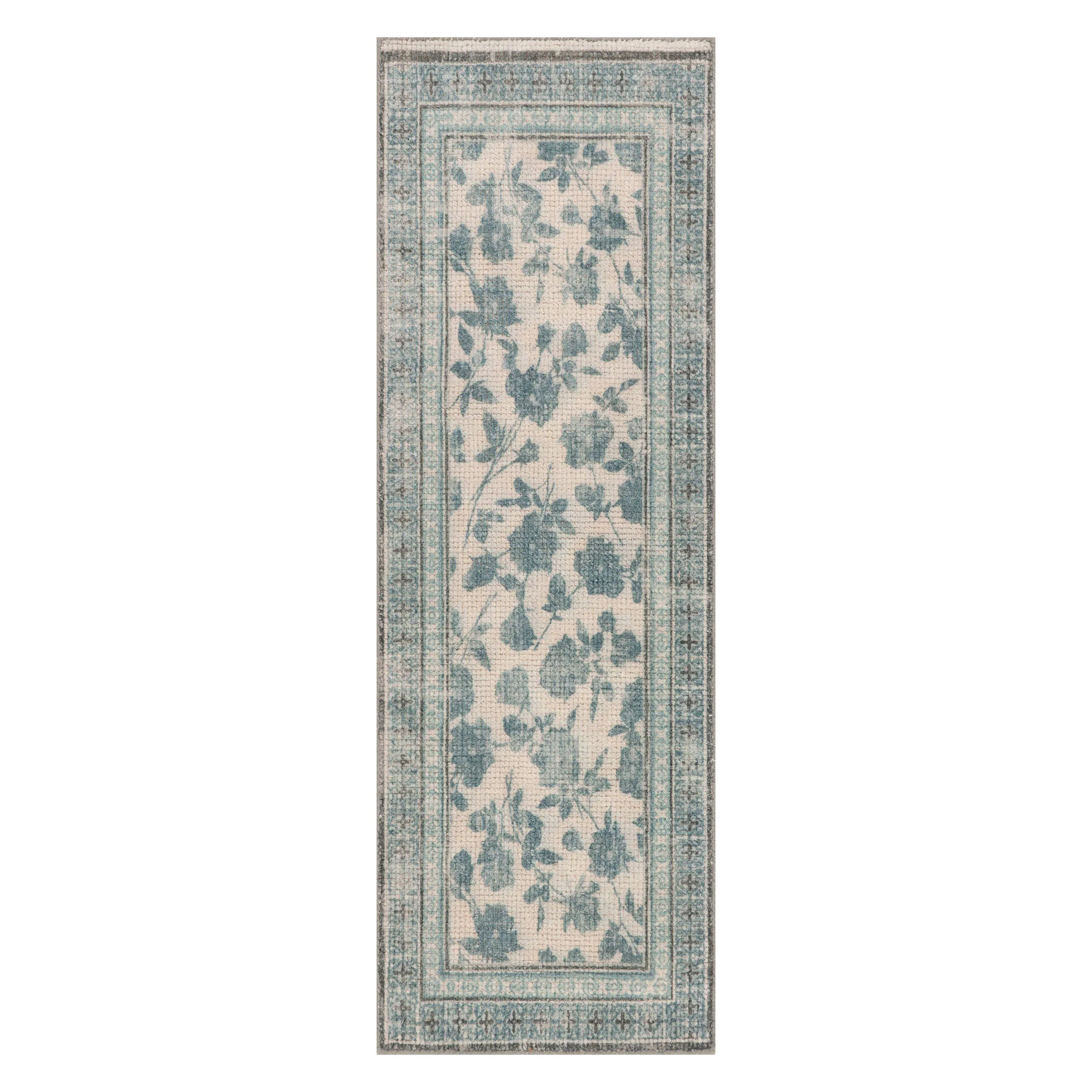 Botanica Hand Tufted Botanical Wool-Blend Rug | Teal - Image 2