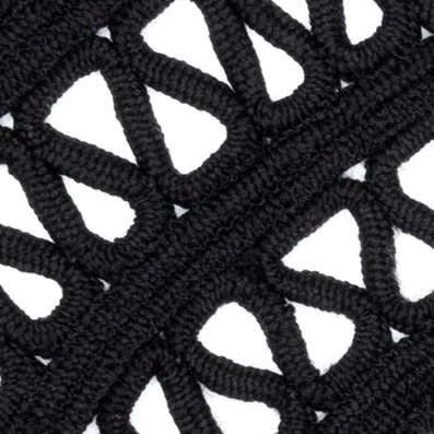 Bowline Handwoven Indoor/Outdoor Round Rug Swatch | Black
