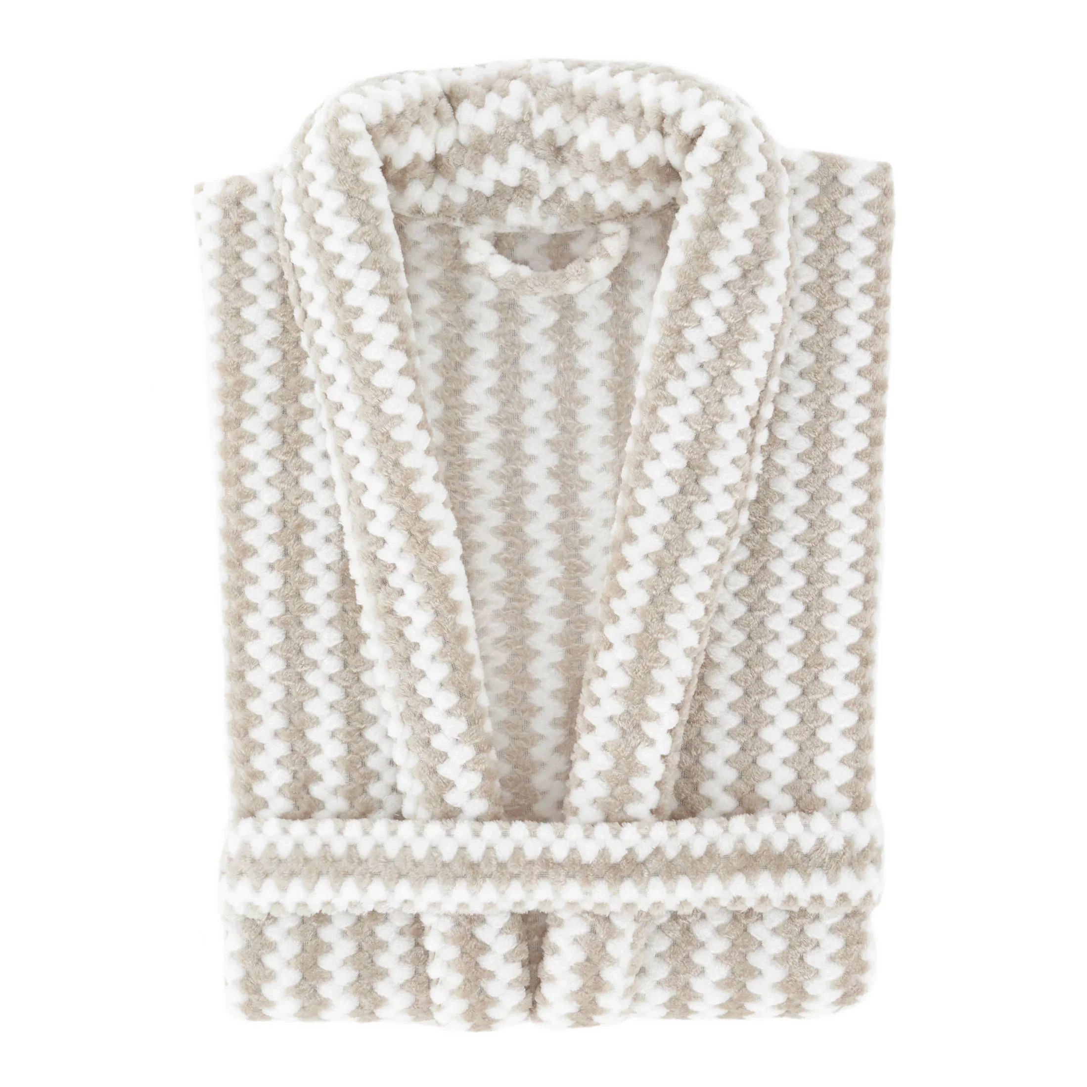 Bubble Stripe Fleece Robe | Grey - Image 2