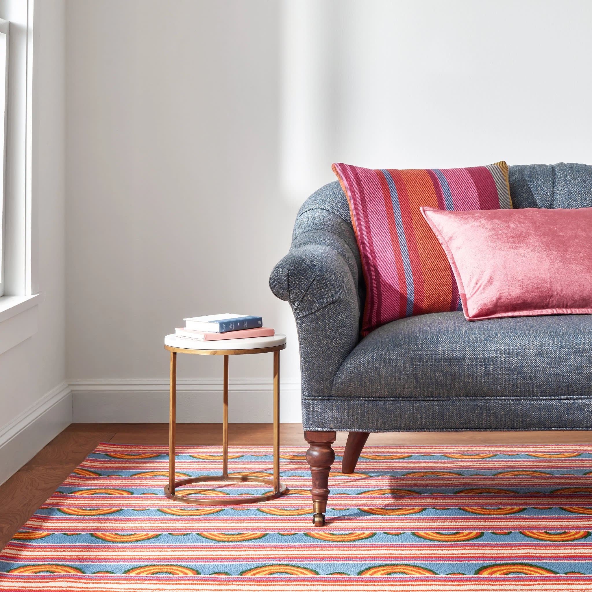 Button Hand Micro Hooked Wool Rug | Multi - Image 5