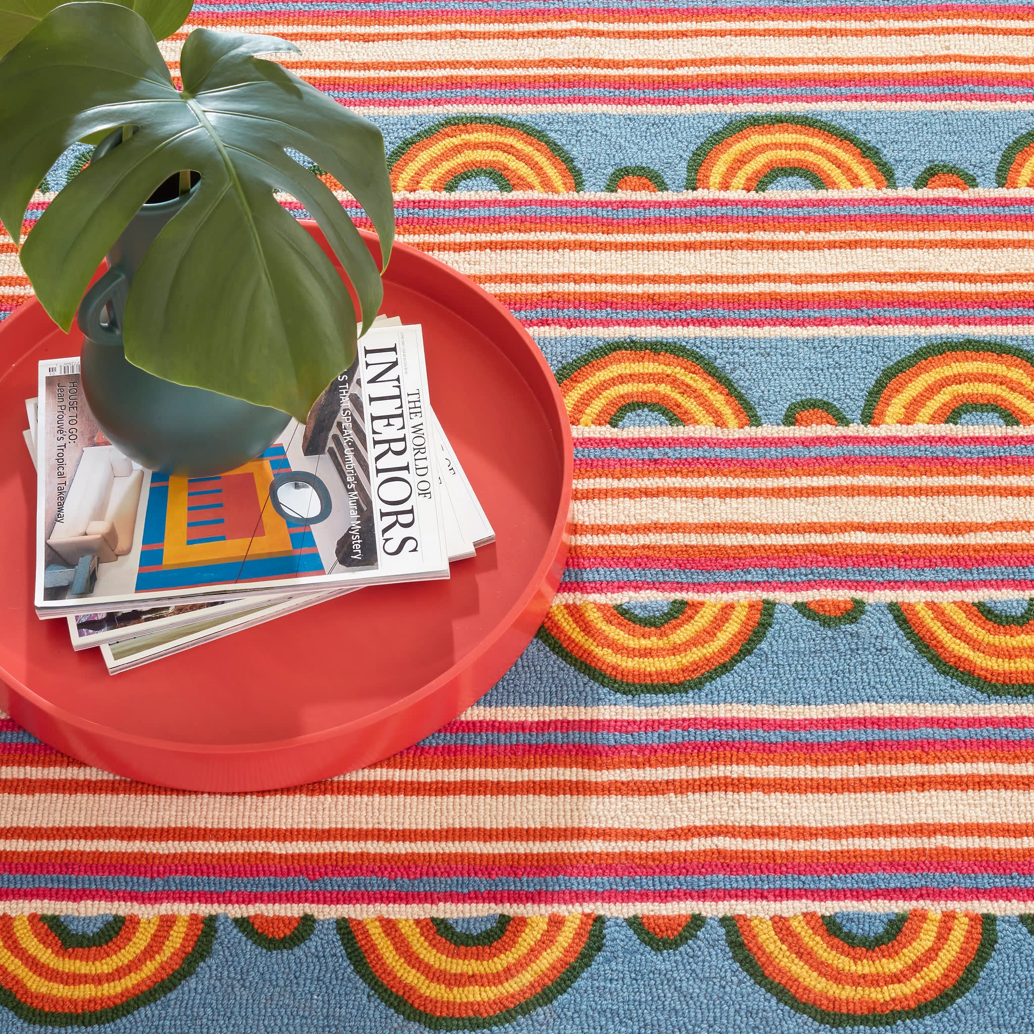 Button Hand Micro Hooked Wool Rug | Multi - Image 6