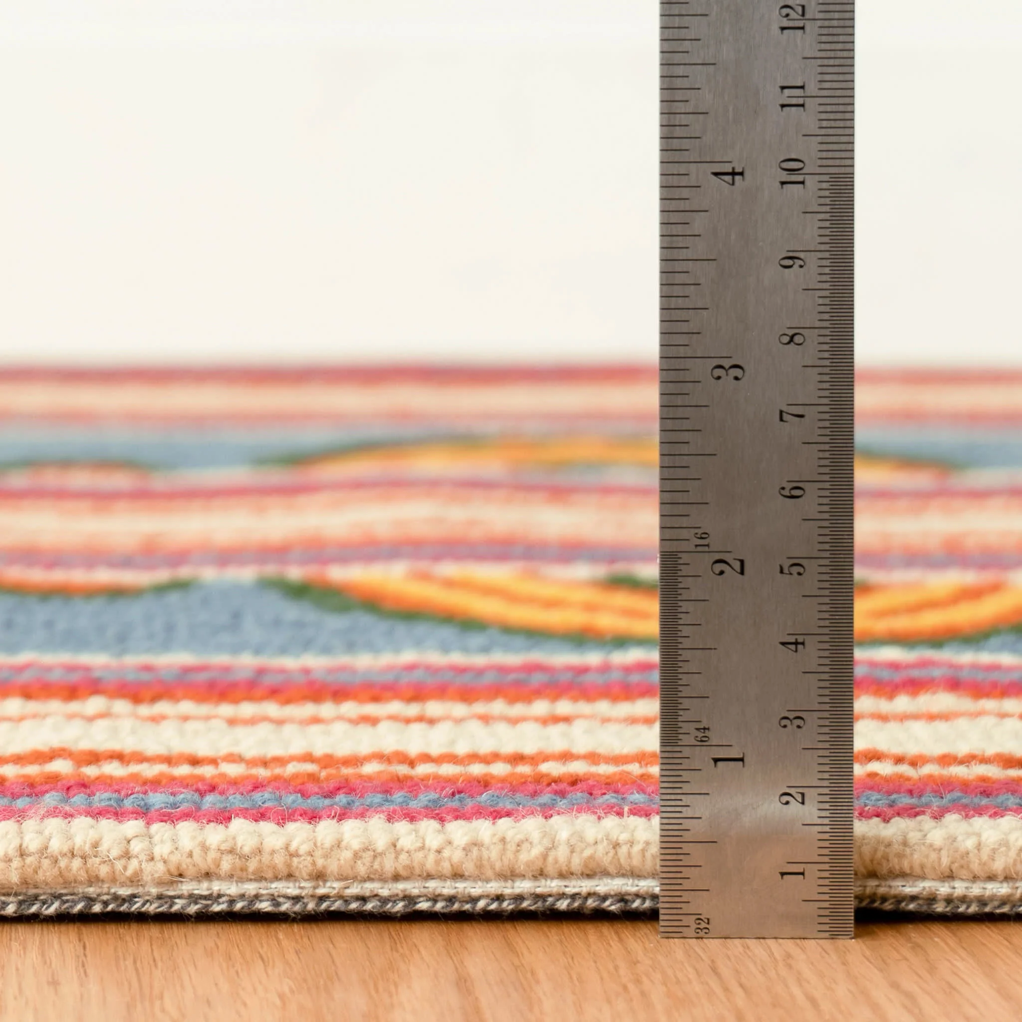 Button Hand Micro Hooked Wool Rug | Multi - Image 7