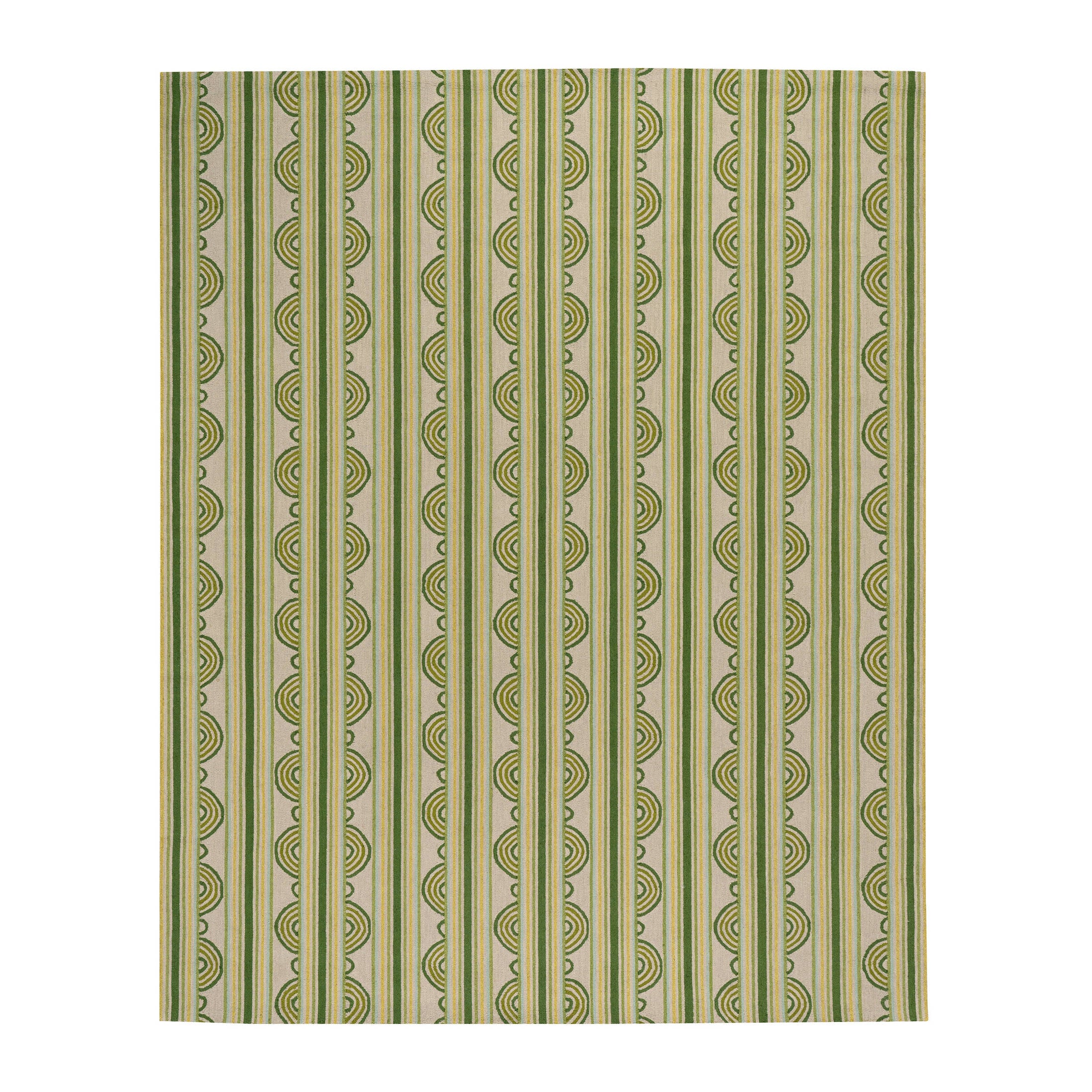 Button Hand Micro Hooked Wool Rug | Olive - Image 3
