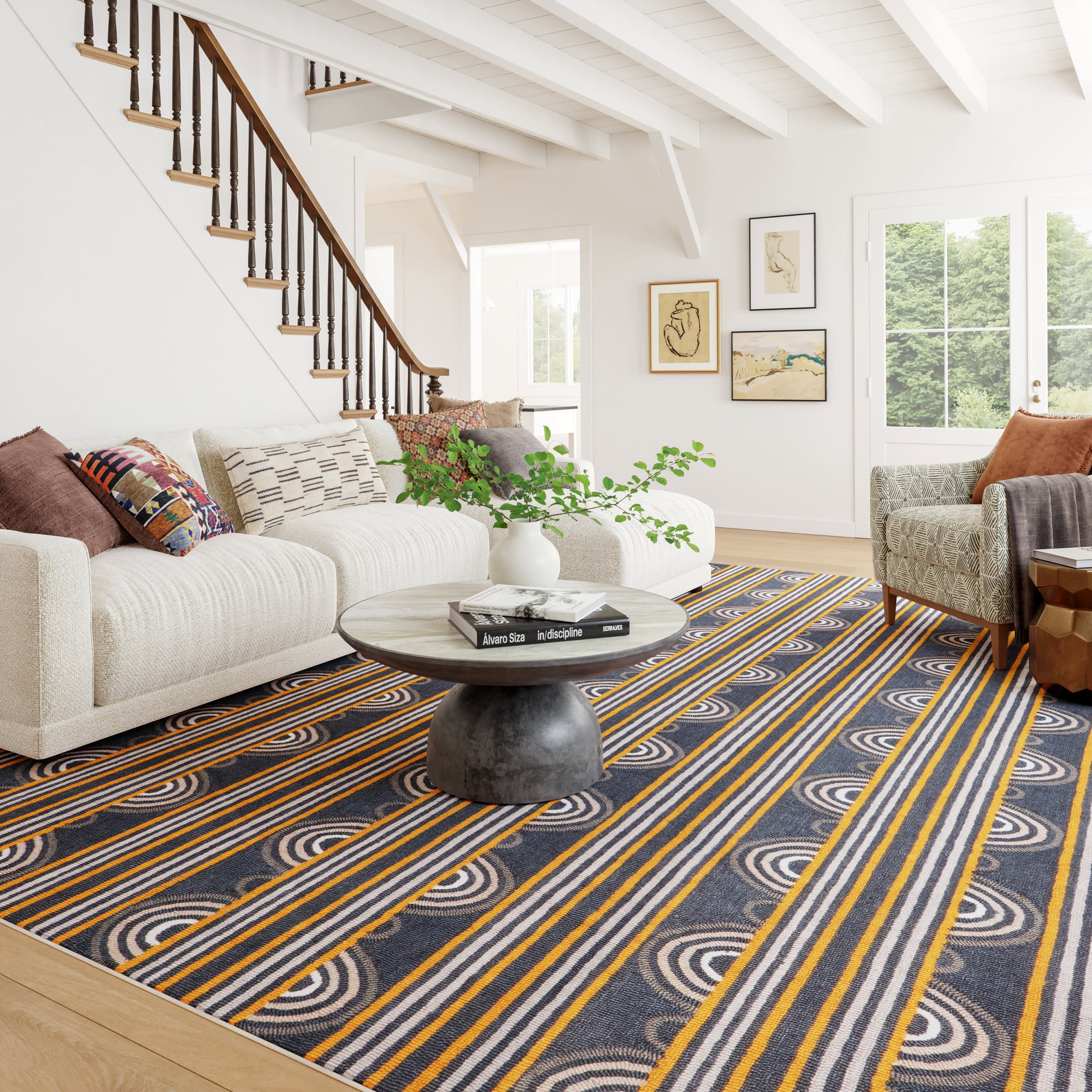 Button Machine Washable Rug | Grey - Image 2