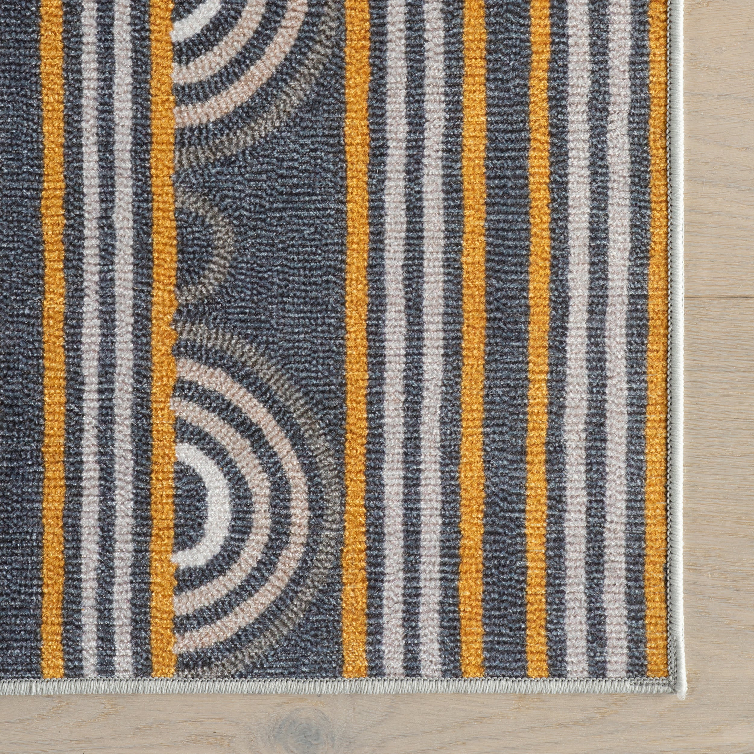 Button Machine Washable Rug | Grey - Image 4