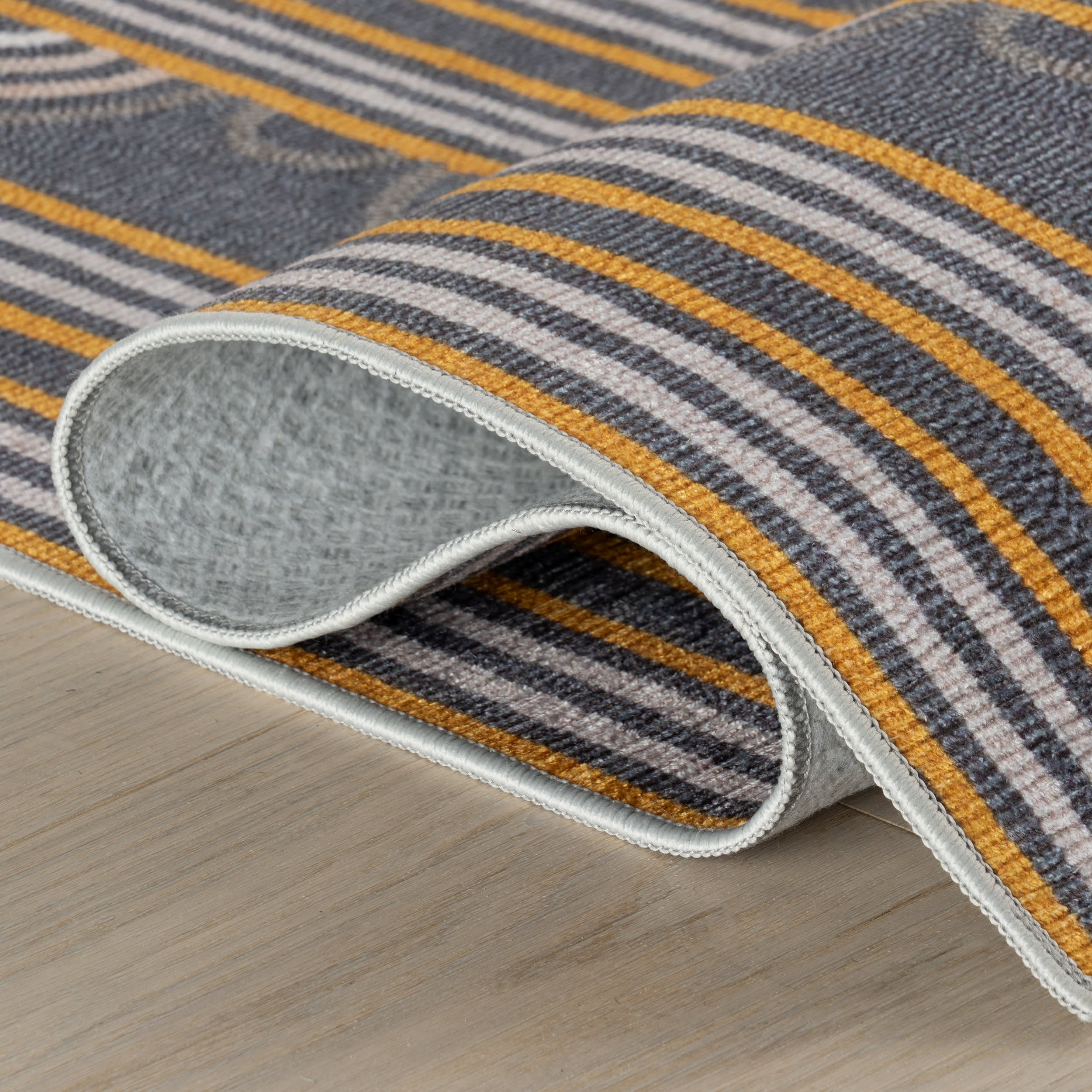 Button Machine Washable Rug | Grey - Image 6