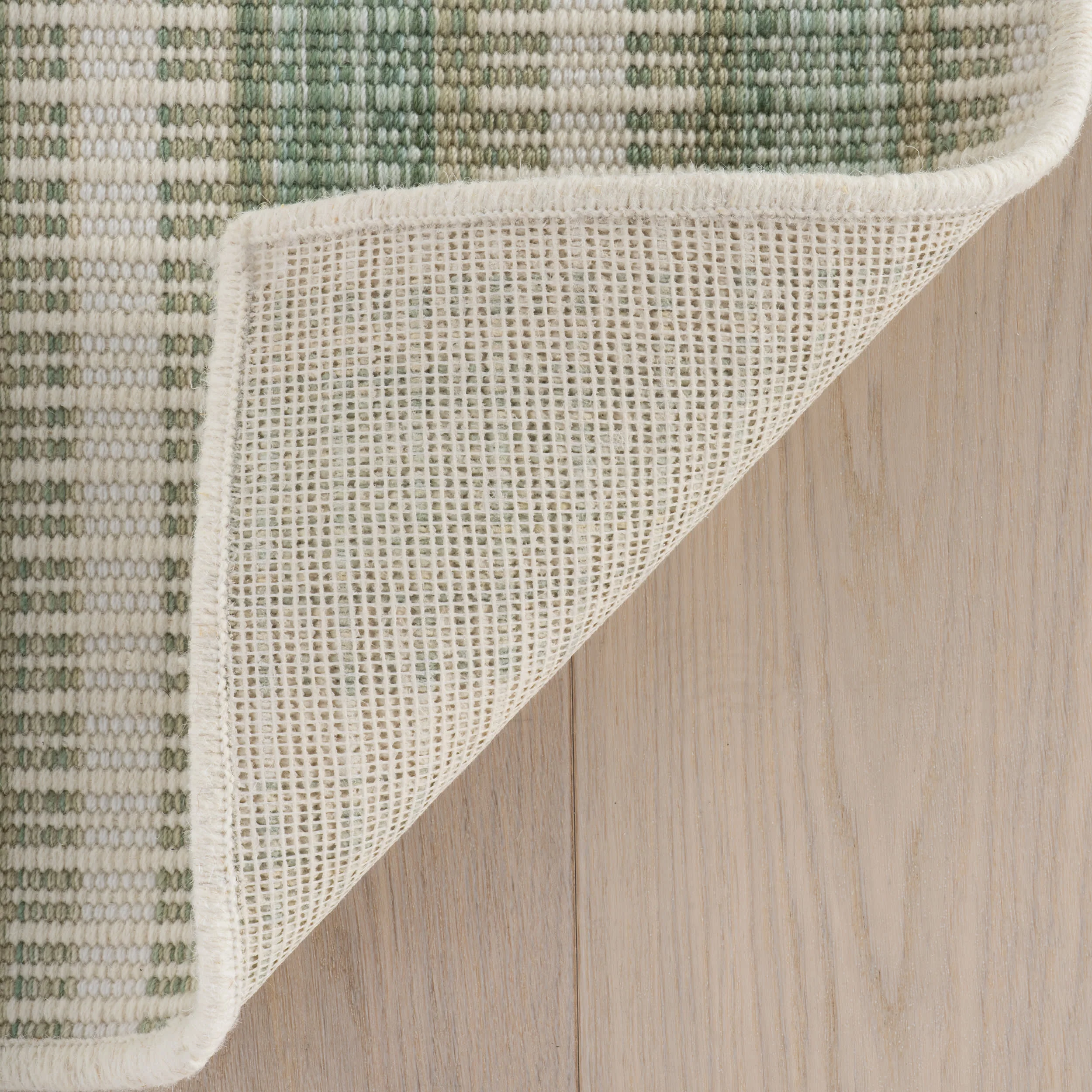 Calee Striped Woven Wool Custom Rug | Green - Image 3