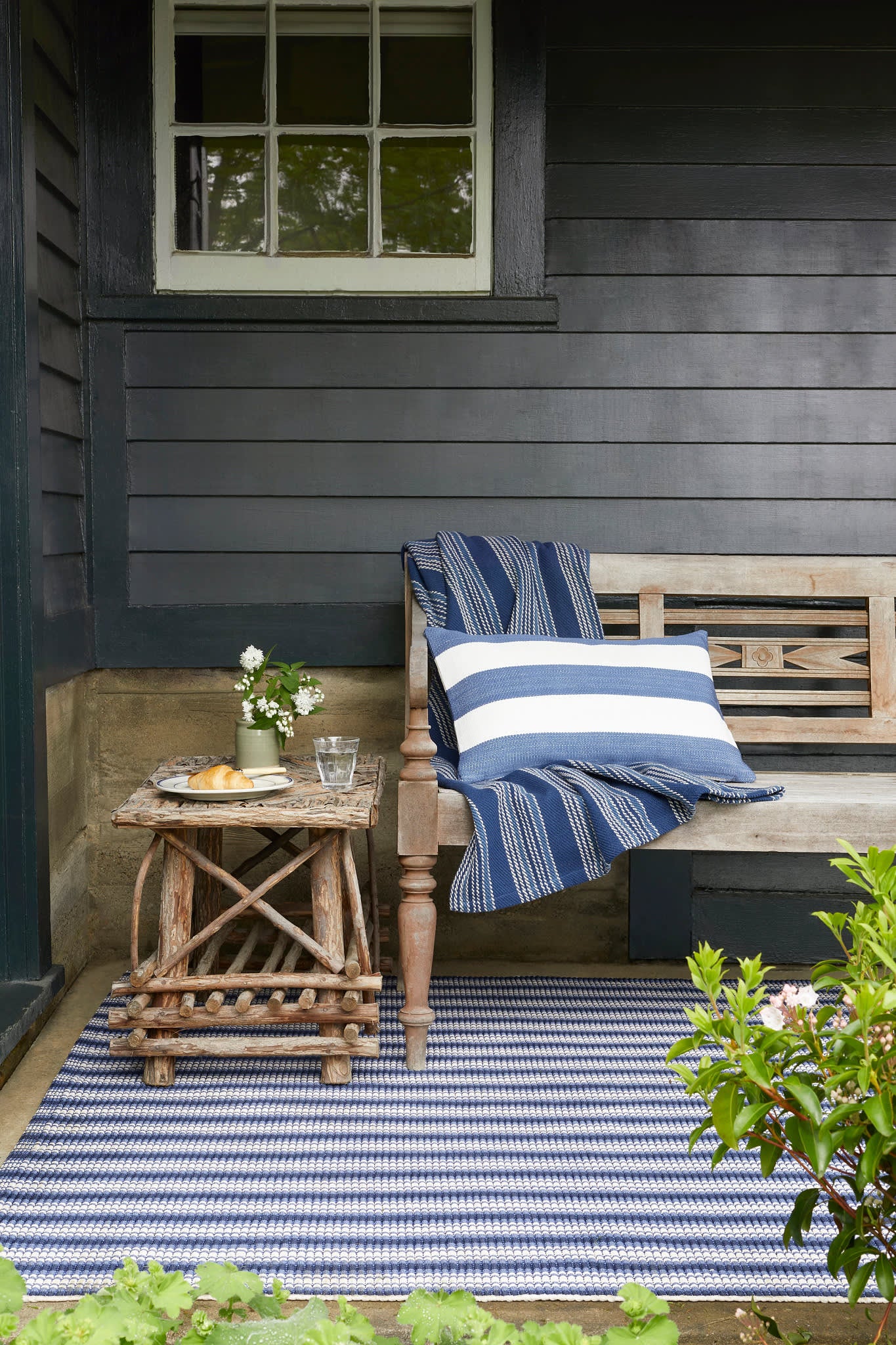 Cameroon Woven Cotton Throw | Blue - Image 2