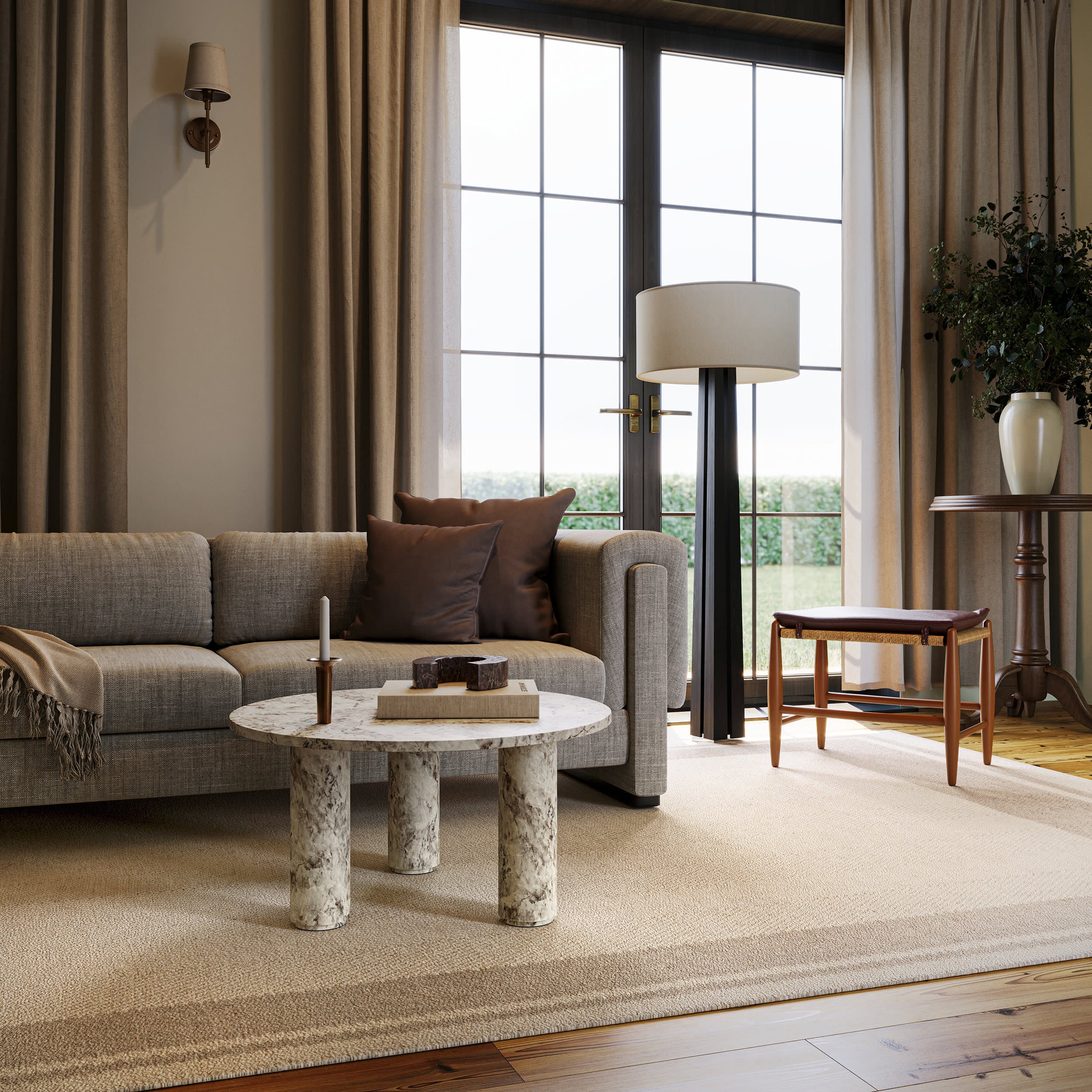 Canon Bordered Wool Rug by Nate Berkus | Beige - Image 3