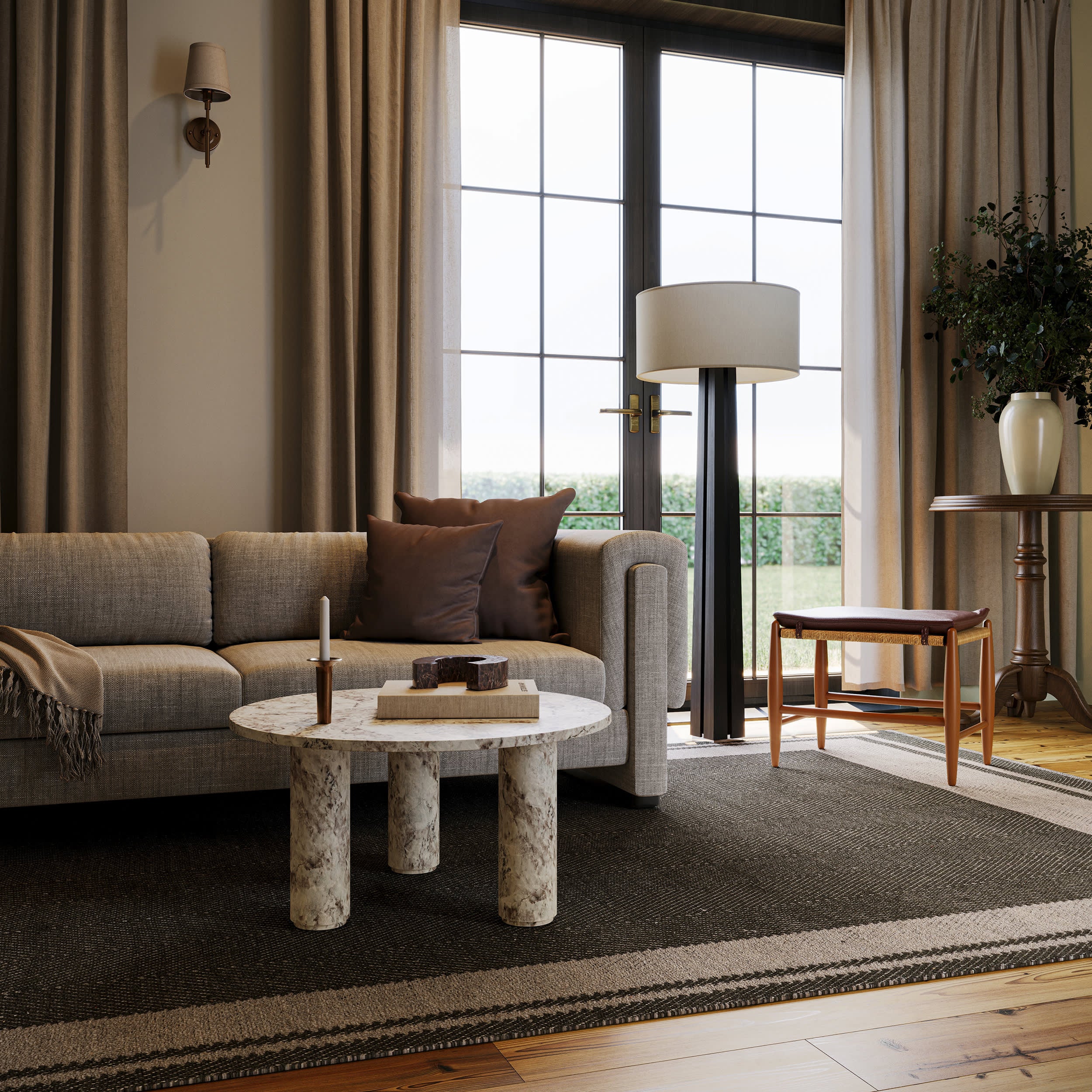 Canon Bordered Wool Rug by Nate Berkus | Charcoal - Image 2