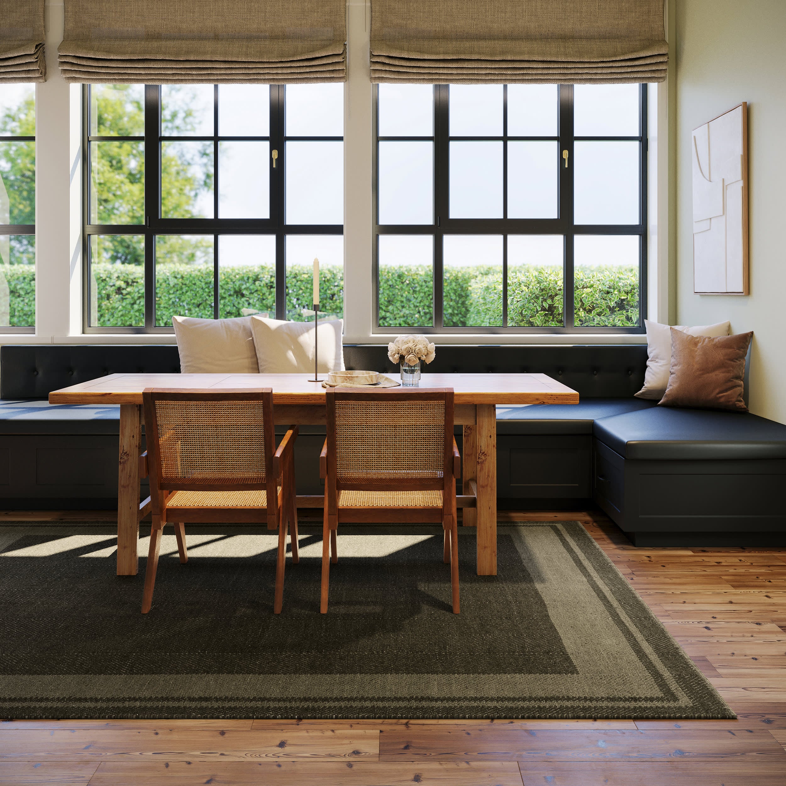 Canon Bordered Wool Rug by Nate Berkus | Green - Image 3