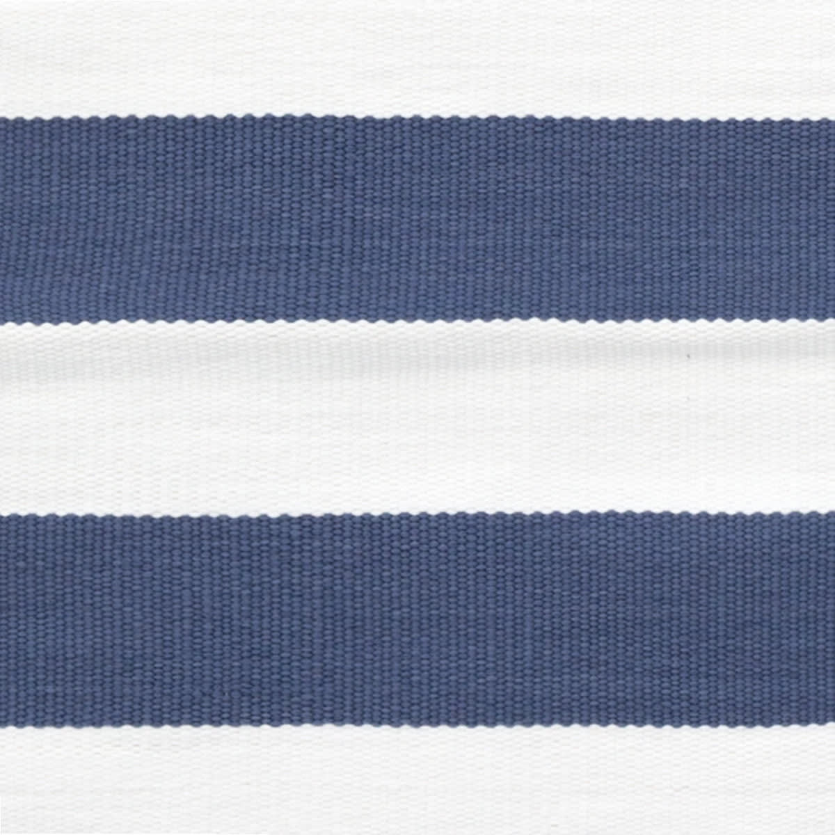 Catamaran Stripe Handwoven Indoor/Outdoor Rug Swatch | Denim/White