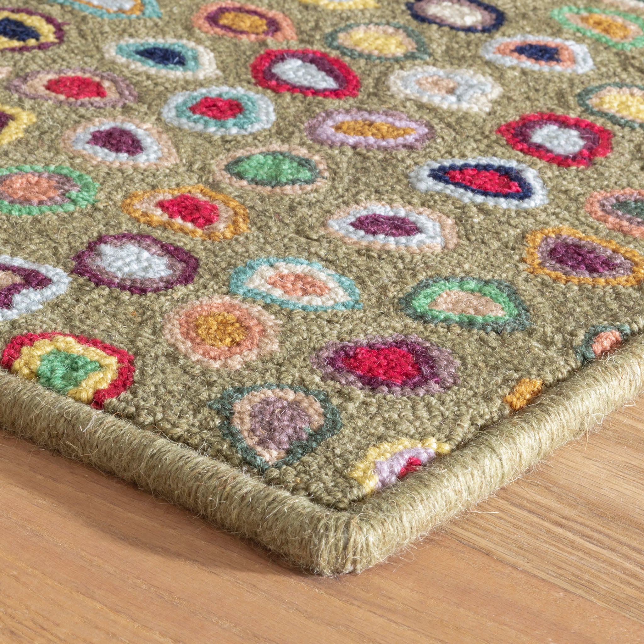 Cat's Paw Hand Micro Hooked Wool Custom Rug | Sage - Image 6
