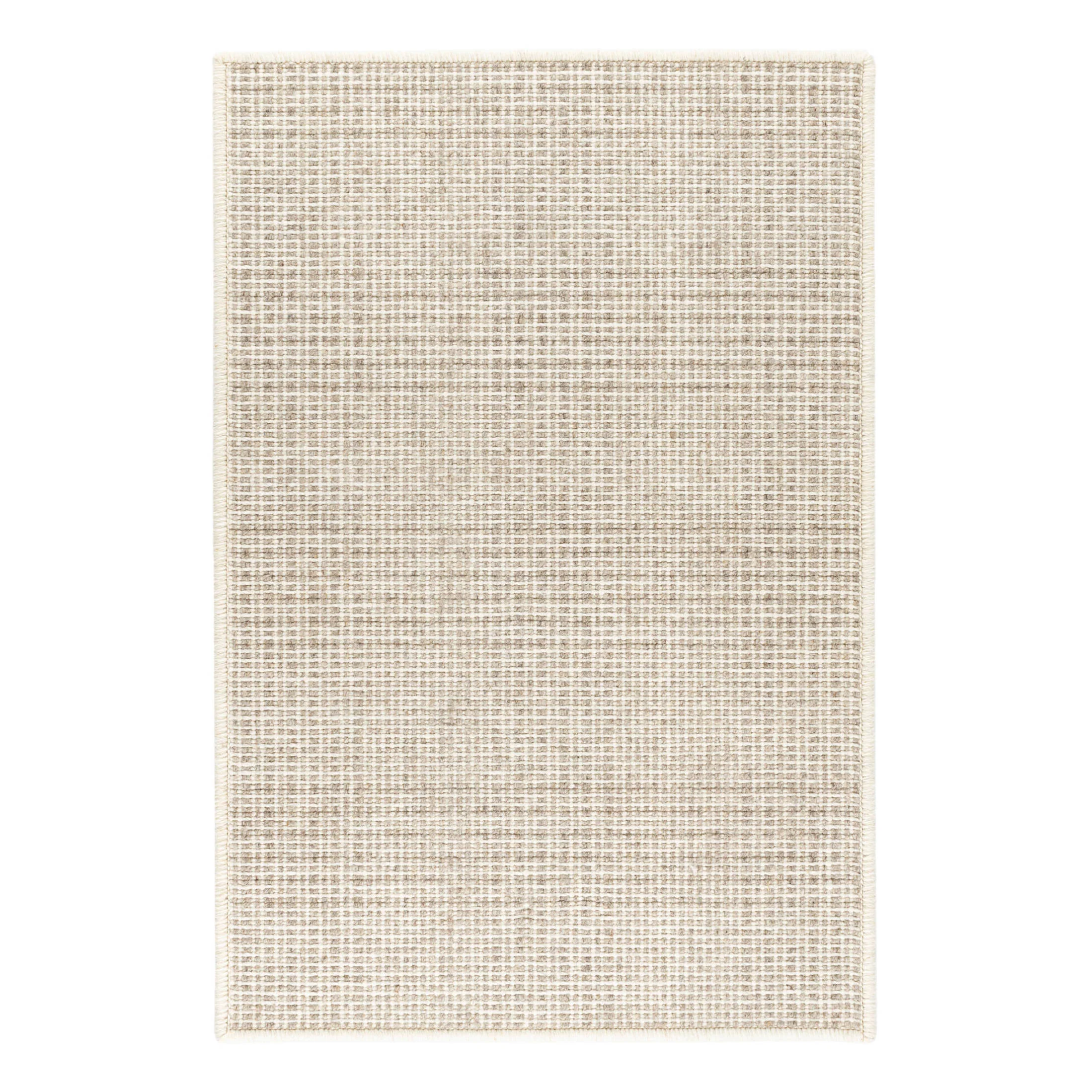 Checkers Woven Wool Custom Rug | Natural