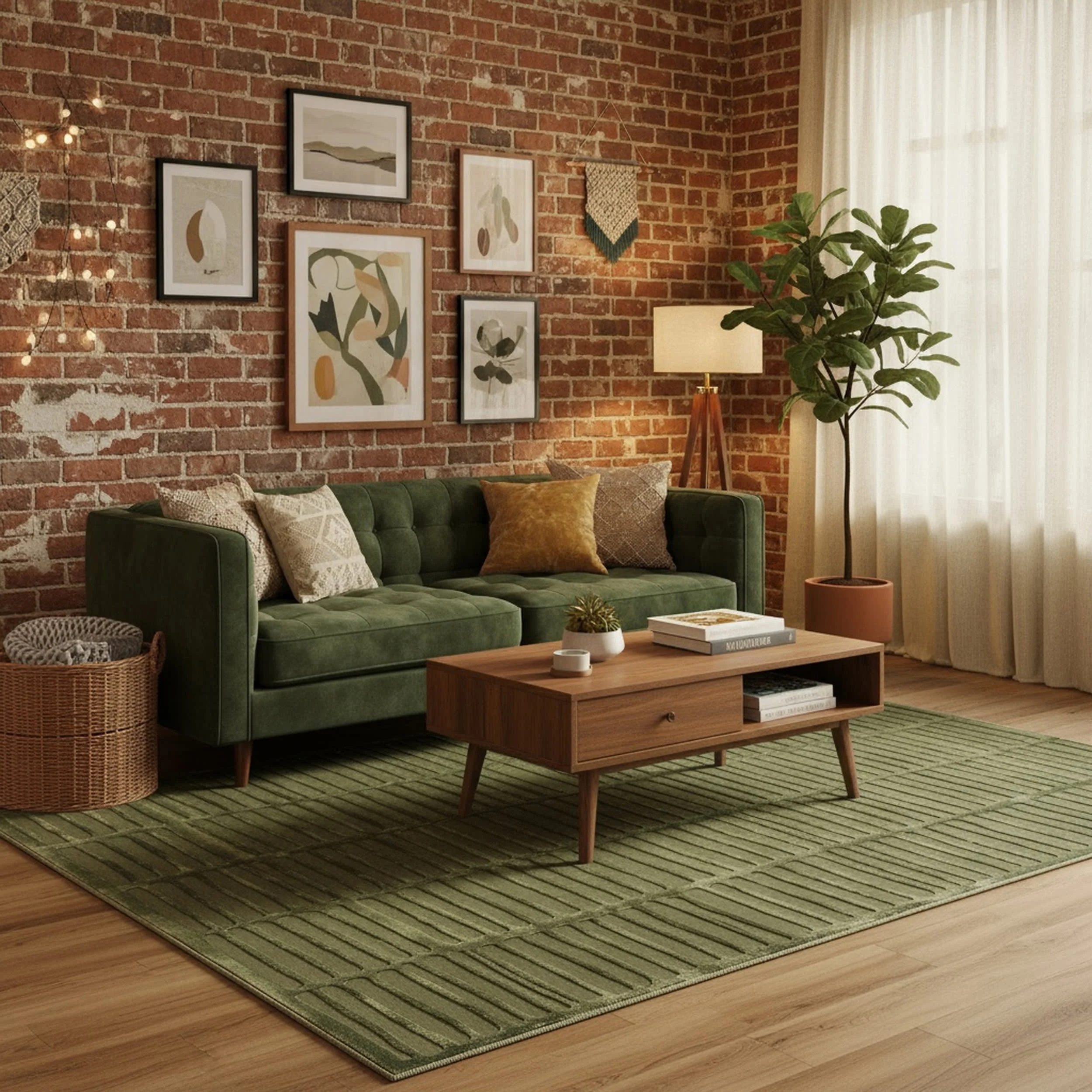 Bristol Textured Washable Rug | Green - Image 4