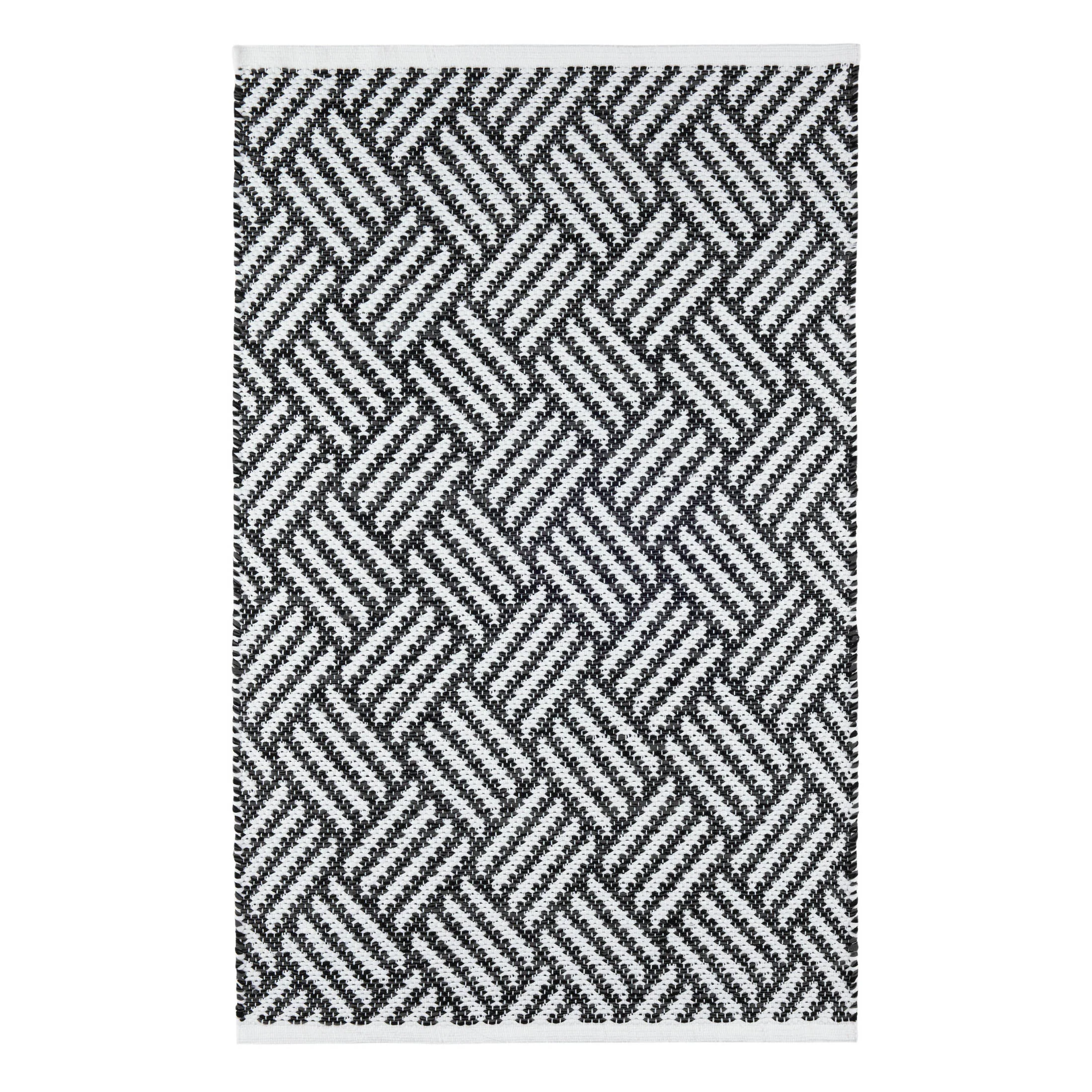 Crisscross Handwoven Indoor/Outdoor Rug | Black