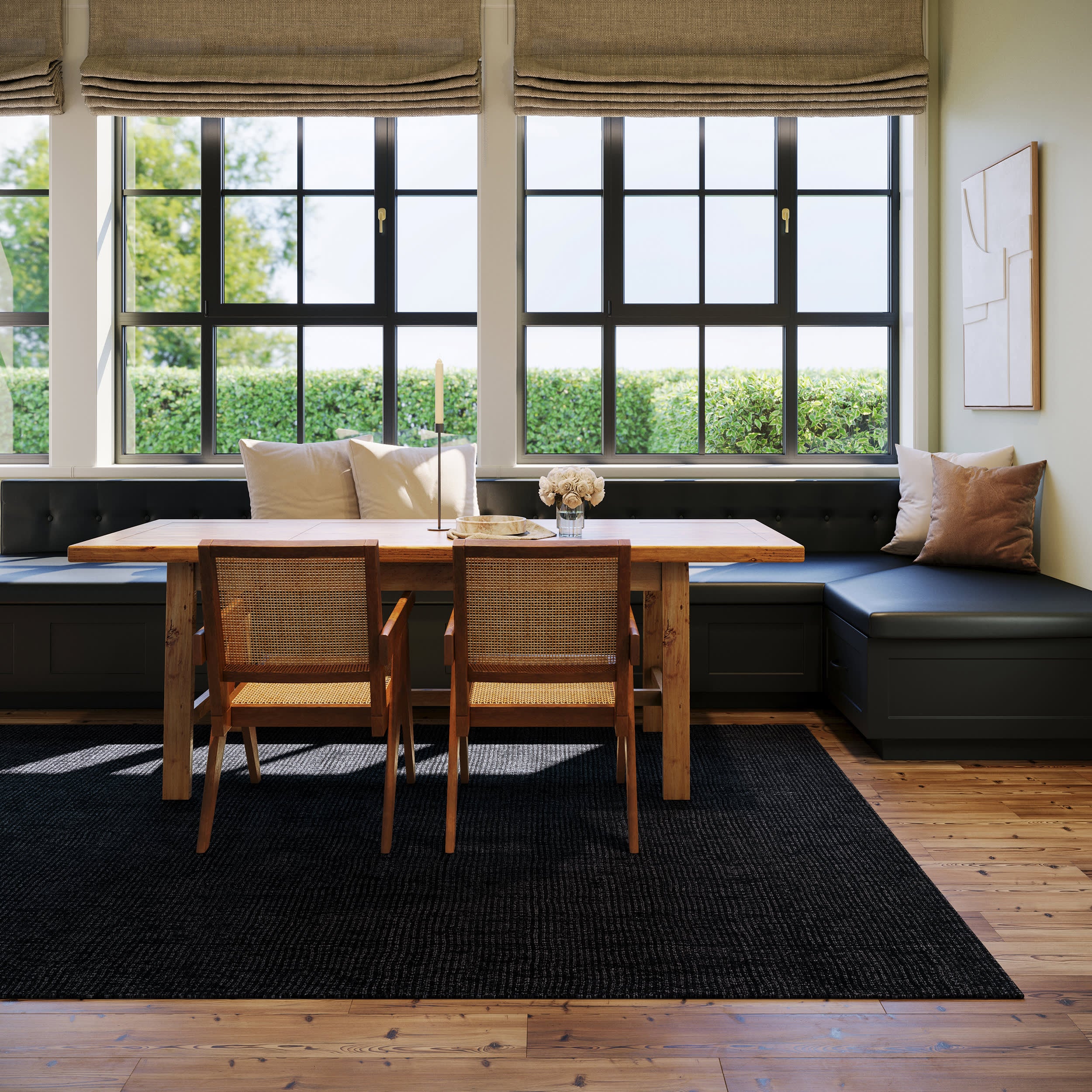 Crosby Solid Wool Rug by Nate Berkus | Black - Image 3