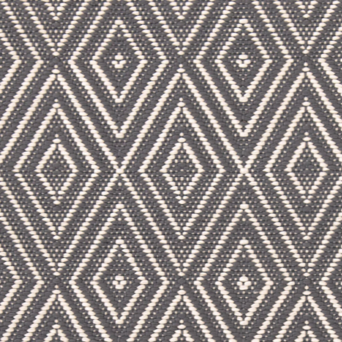 Diamond Handwoven Indoor/Outdoor Rug Swatch | Graphite/Ivory