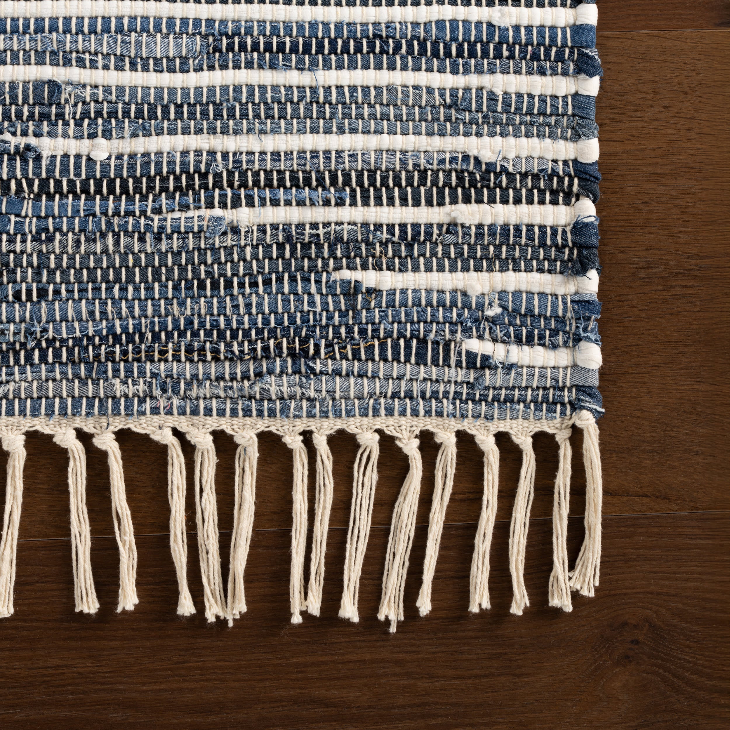 Dira Denim Bohemian Diamond Rug | Blue - Image 3