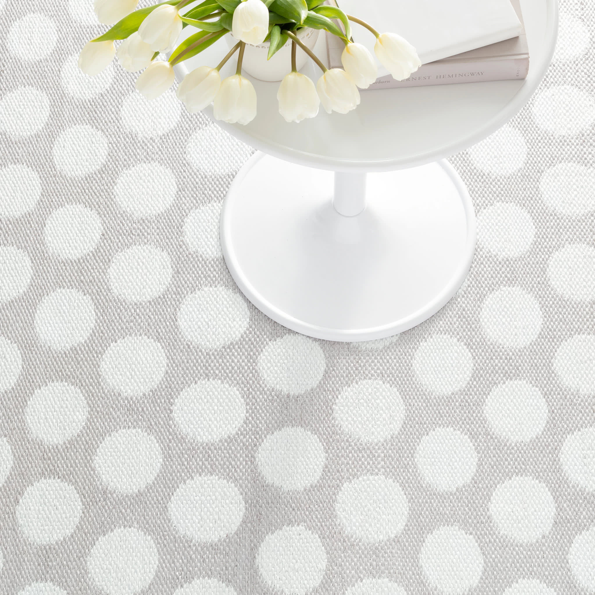 Dot Grey Handwoven Indoor/Outdoor Rug Swatch - Image 4