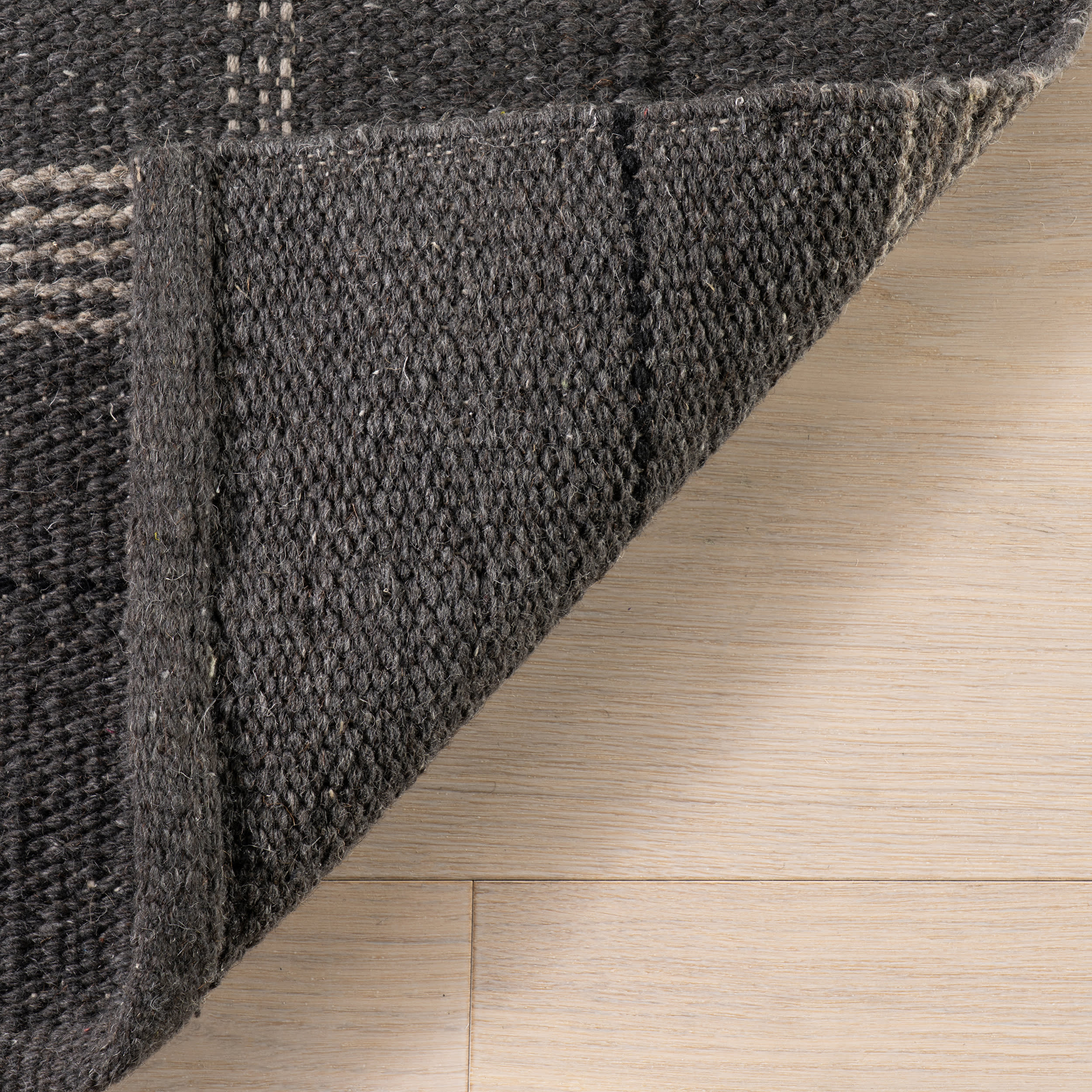 Downing Plaid Wool Rug by Nate Berkus | Black - Image 4