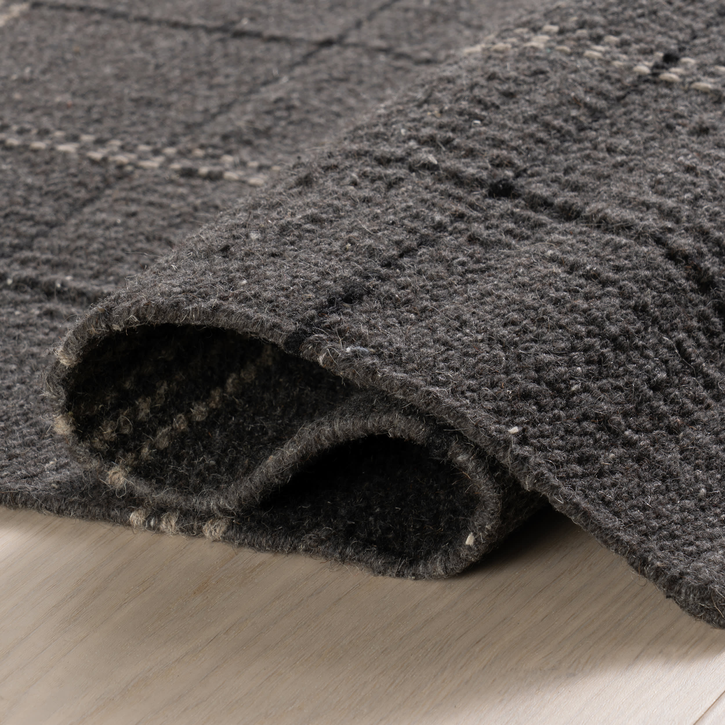 Downing Plaid Wool Rug by Nate Berkus | Black - Image 7