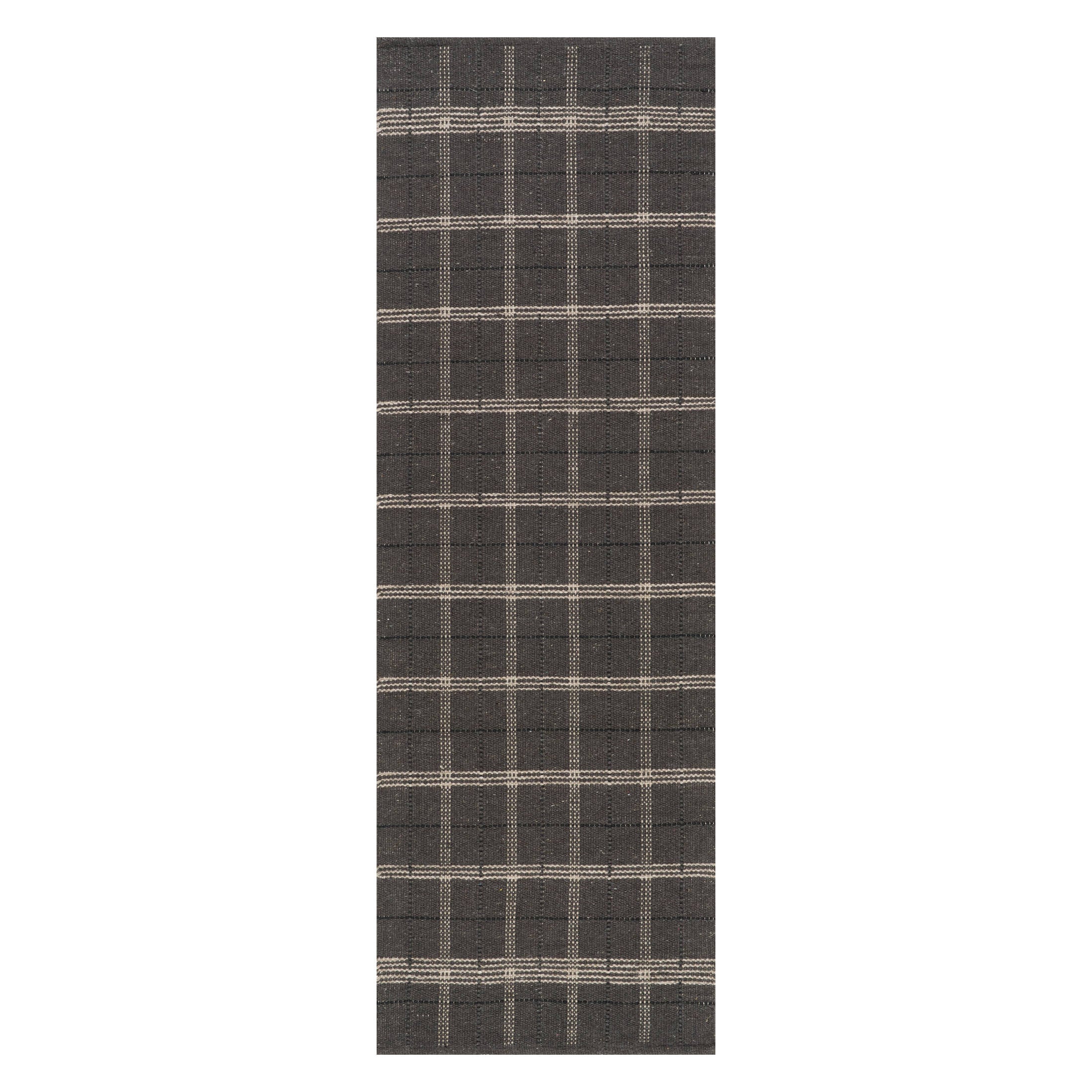 Downing Plaid Wool Rug by Nate Berkus | Black - Image 2