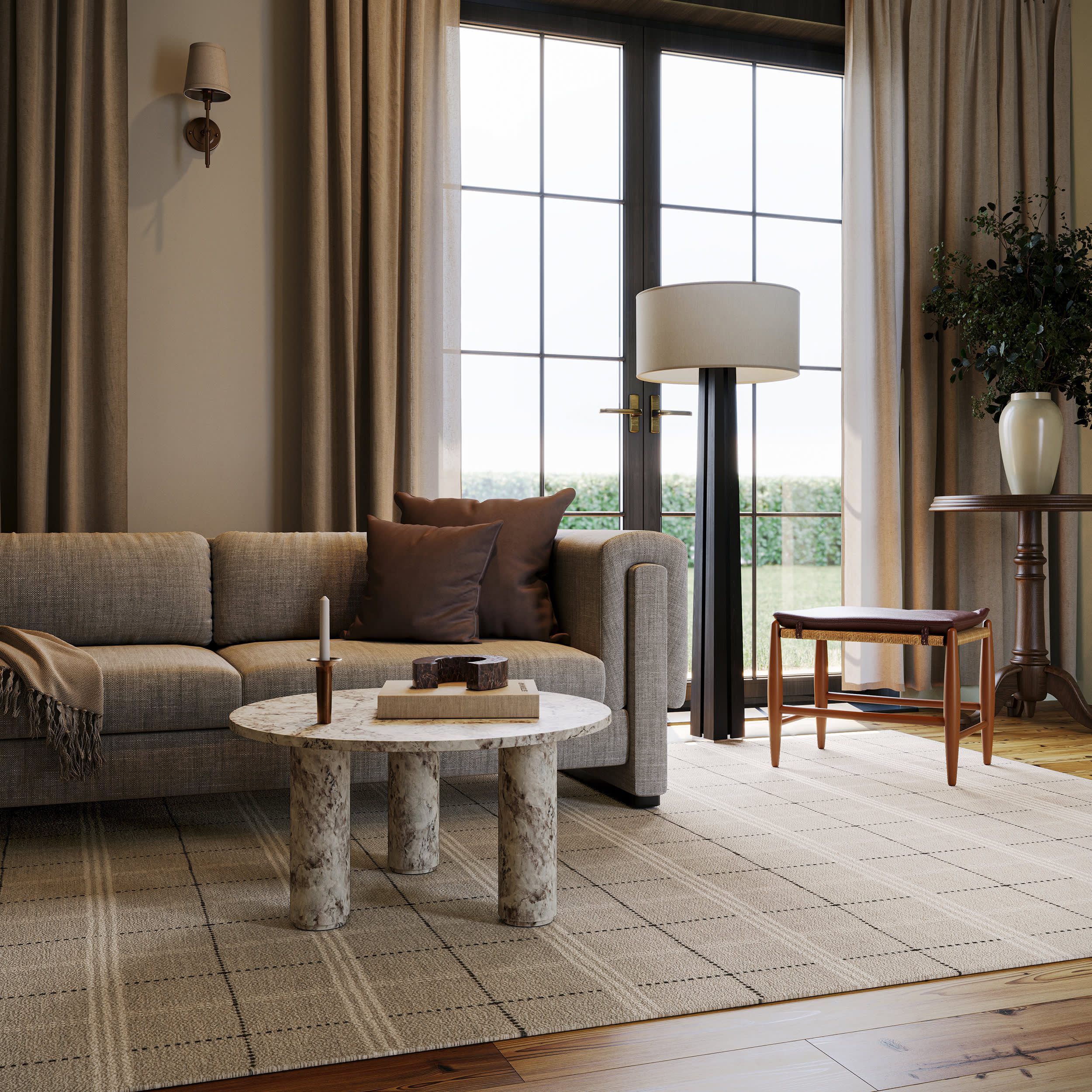 Downing Plaid Wool Rug by Nate Berkus | Grey - Image 4