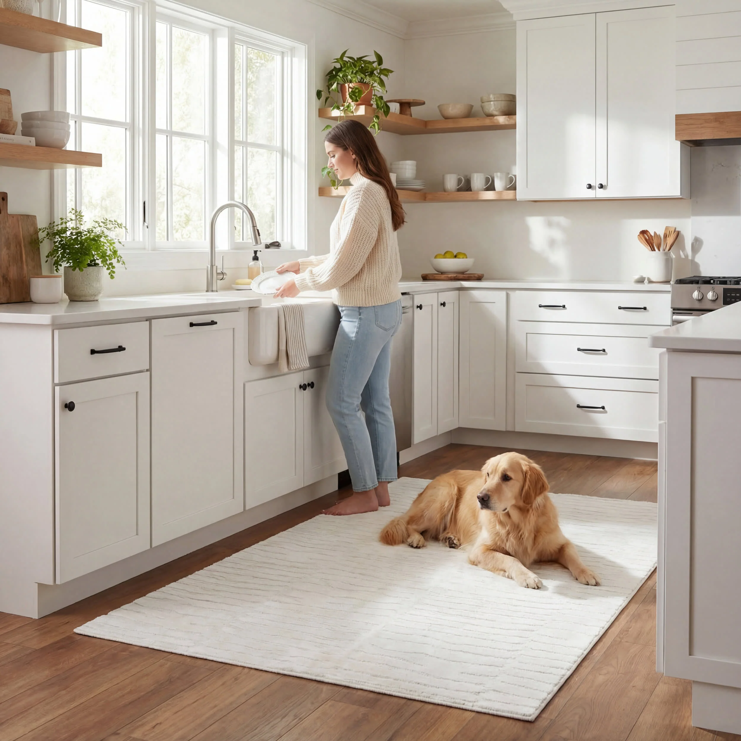 Seyla Cloud Washable Rug | Off White - Image 9