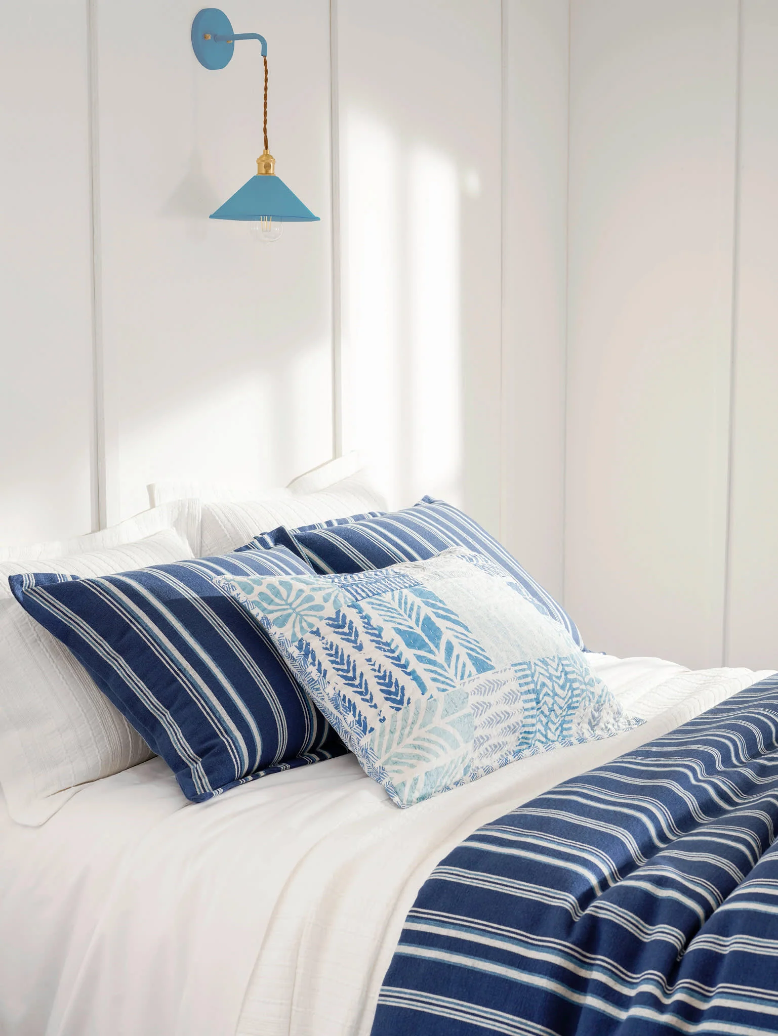 Block Print Patchwork Sham | Blue - Image 3