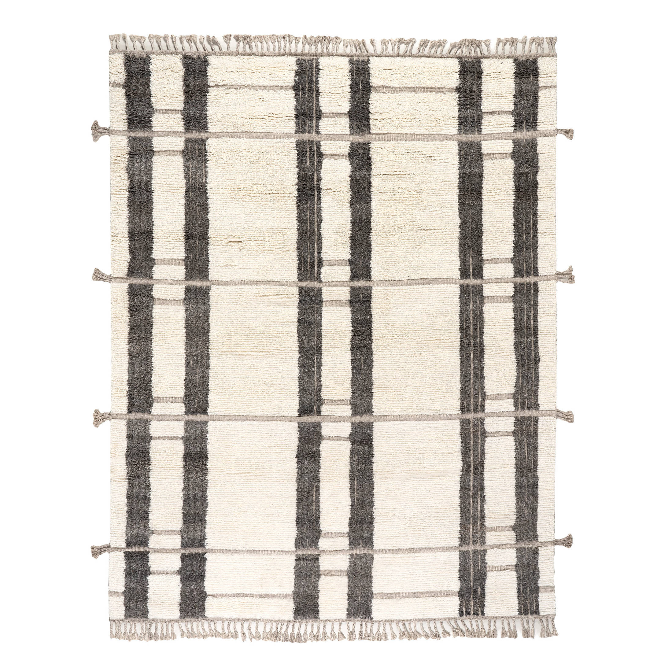 Everett Hand Knotted Wool Rug | Ivory/Grey - Image 2