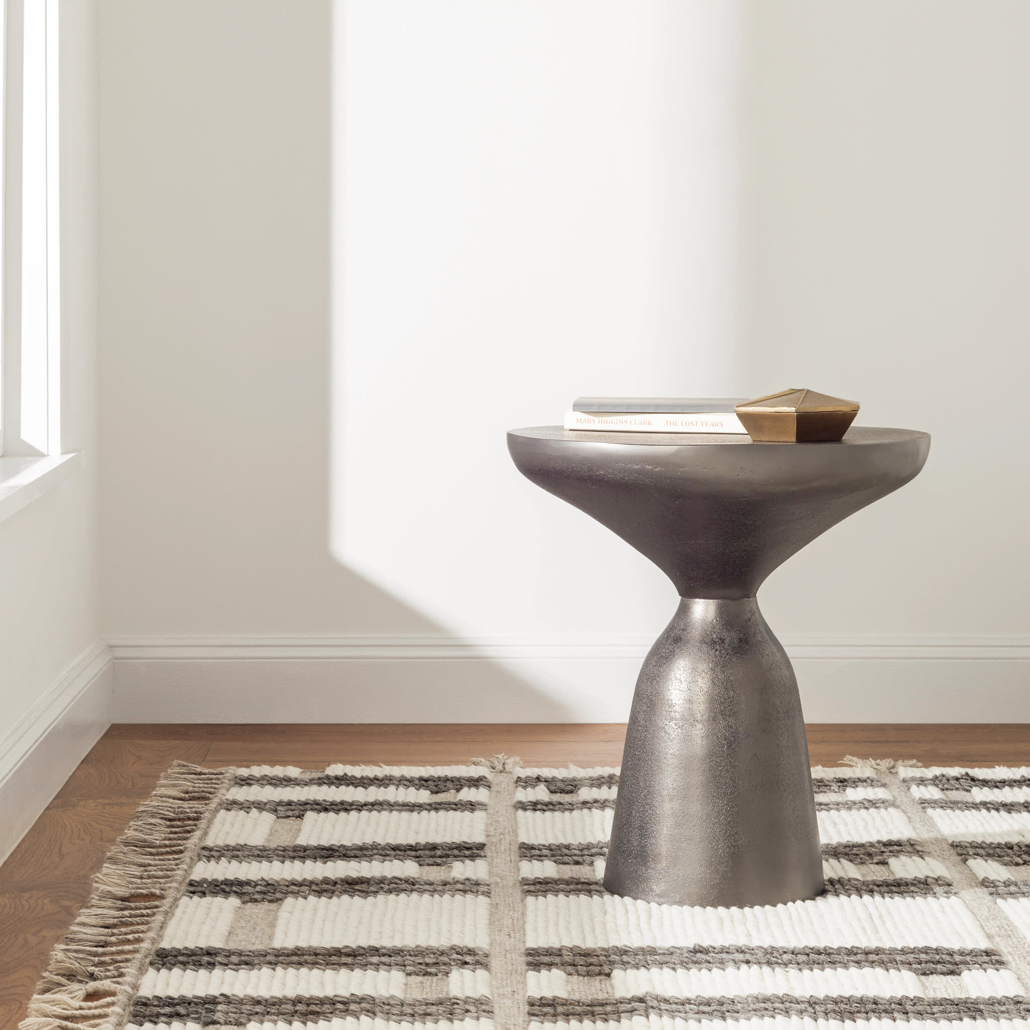 Everett Hand Knotted Wool Rug | Ivory/Grey - Image 5