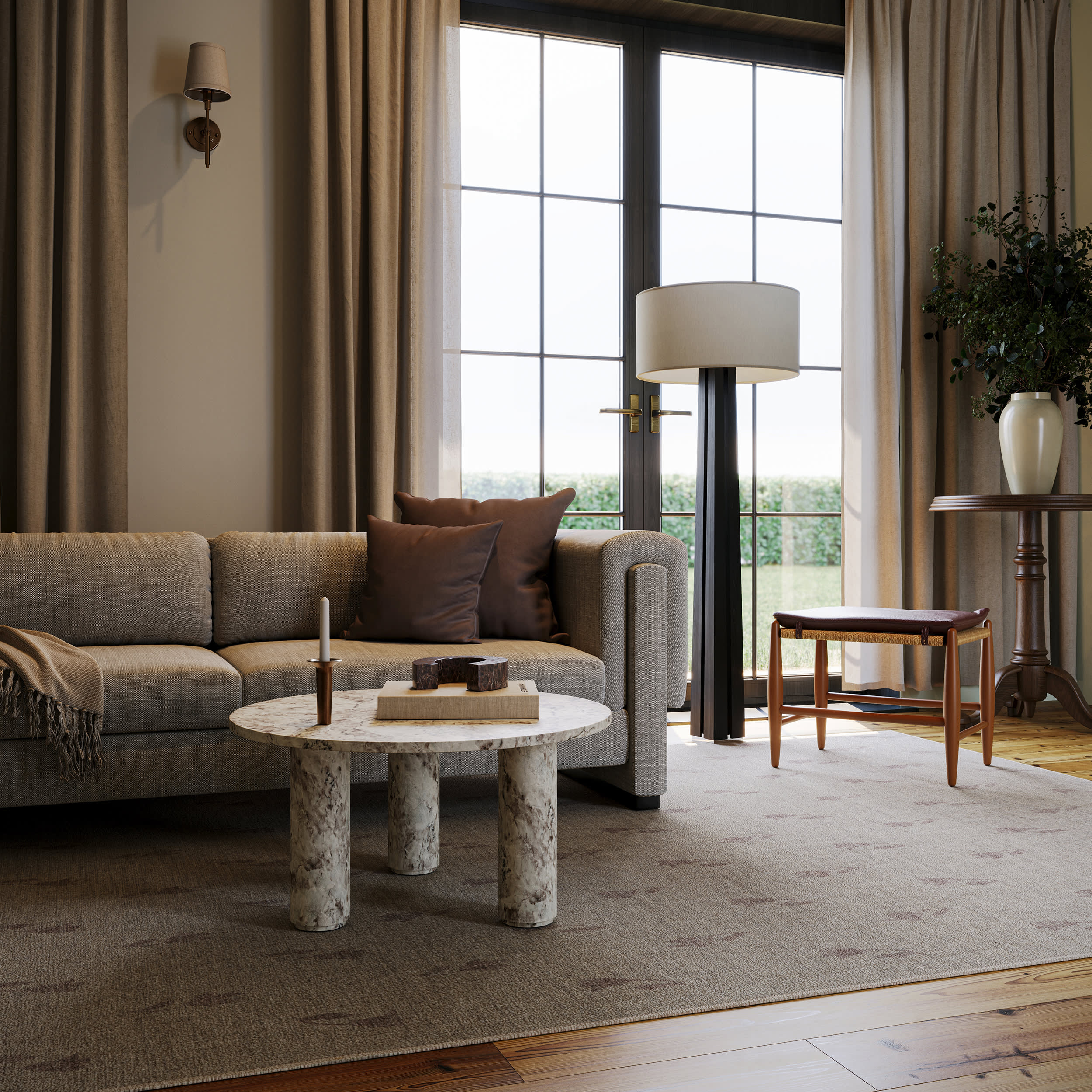 Flora Floral Washable Rug by Nate Berkus | Burgundy - Image 3