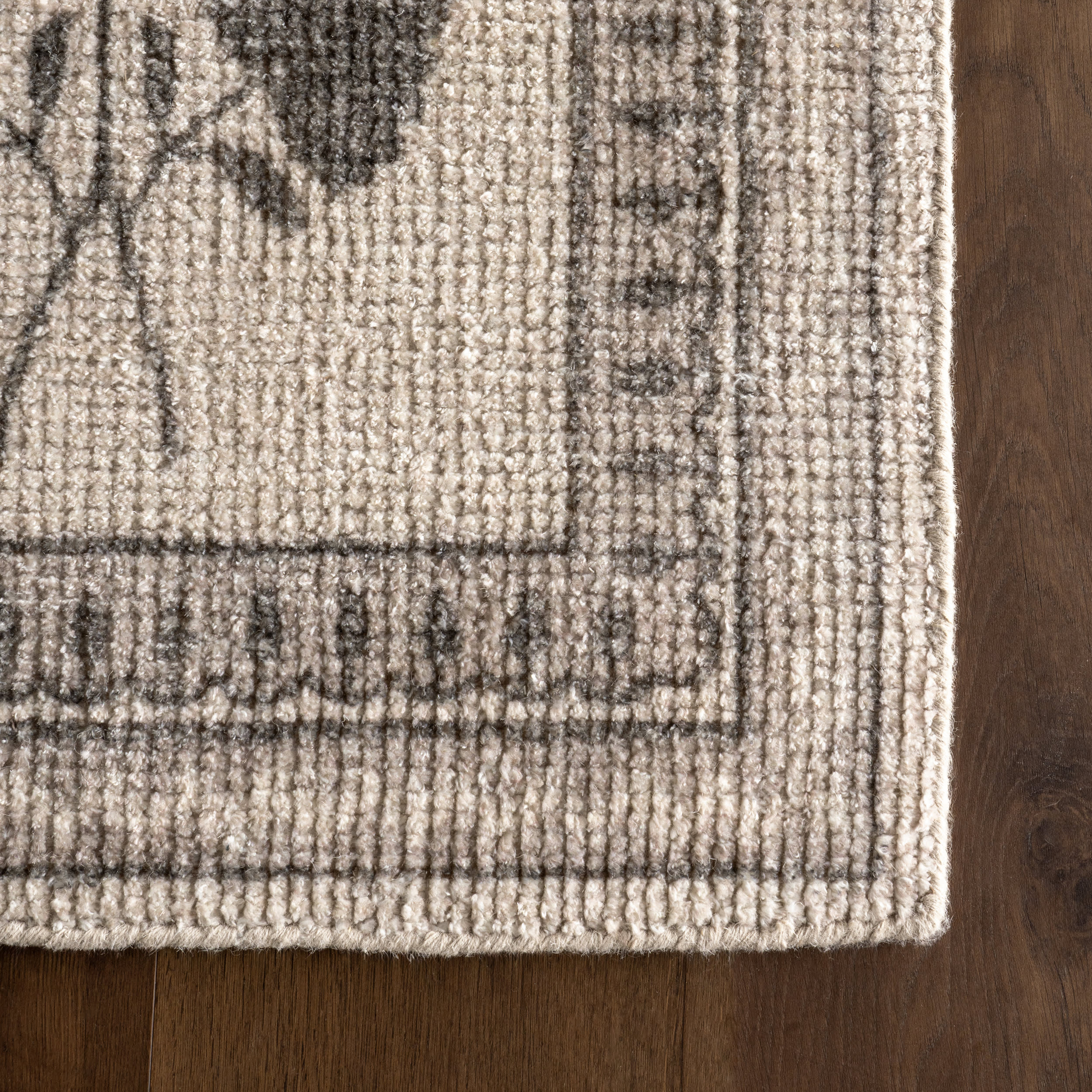 Floris Hand Tufted Floral Wool-Blend Rug | Light Beige - Image 5