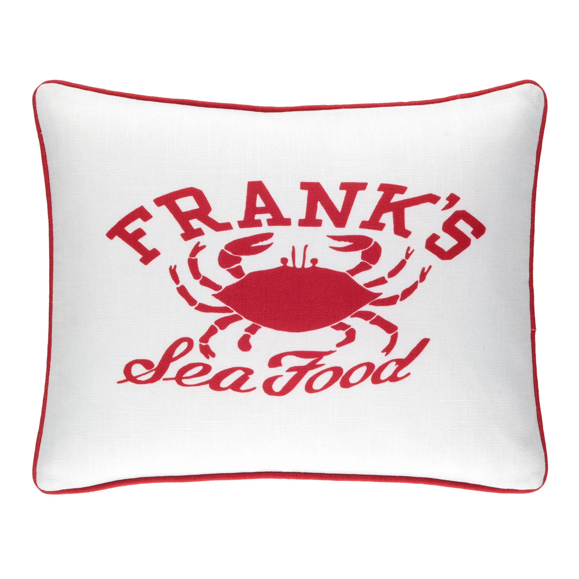Frank's Seafood Indoor/Outdoor Decorative Pillow Cover | Red