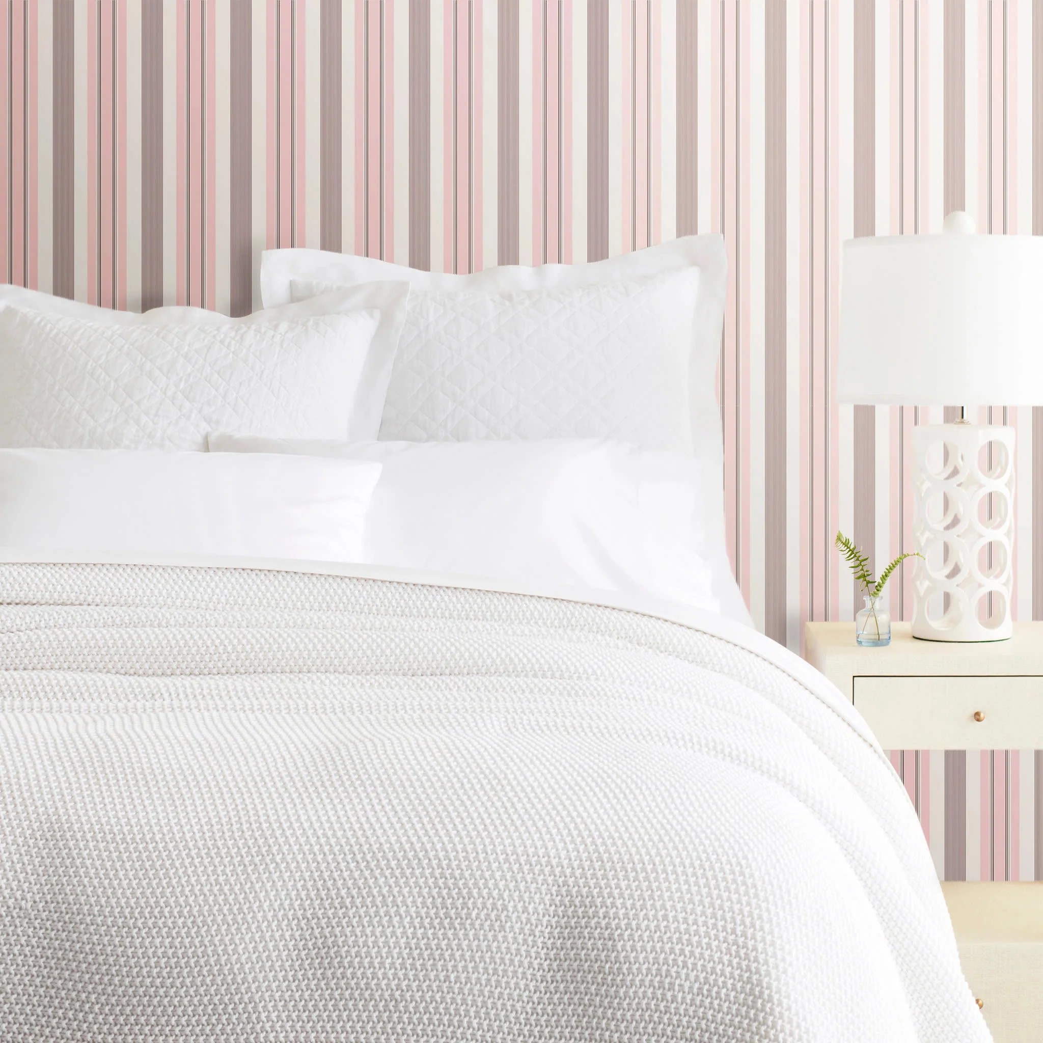 Georgina Stripe Wallpaper | Pink - Image 2