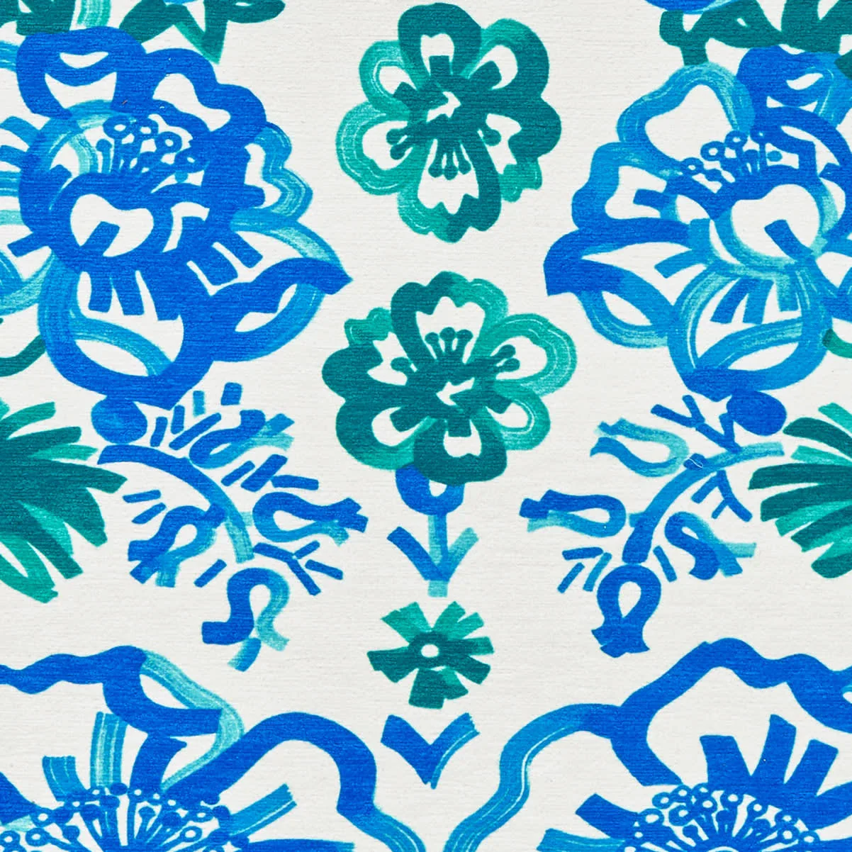 Graphic Gerbera Machine Washable Rug Swatch | Teal